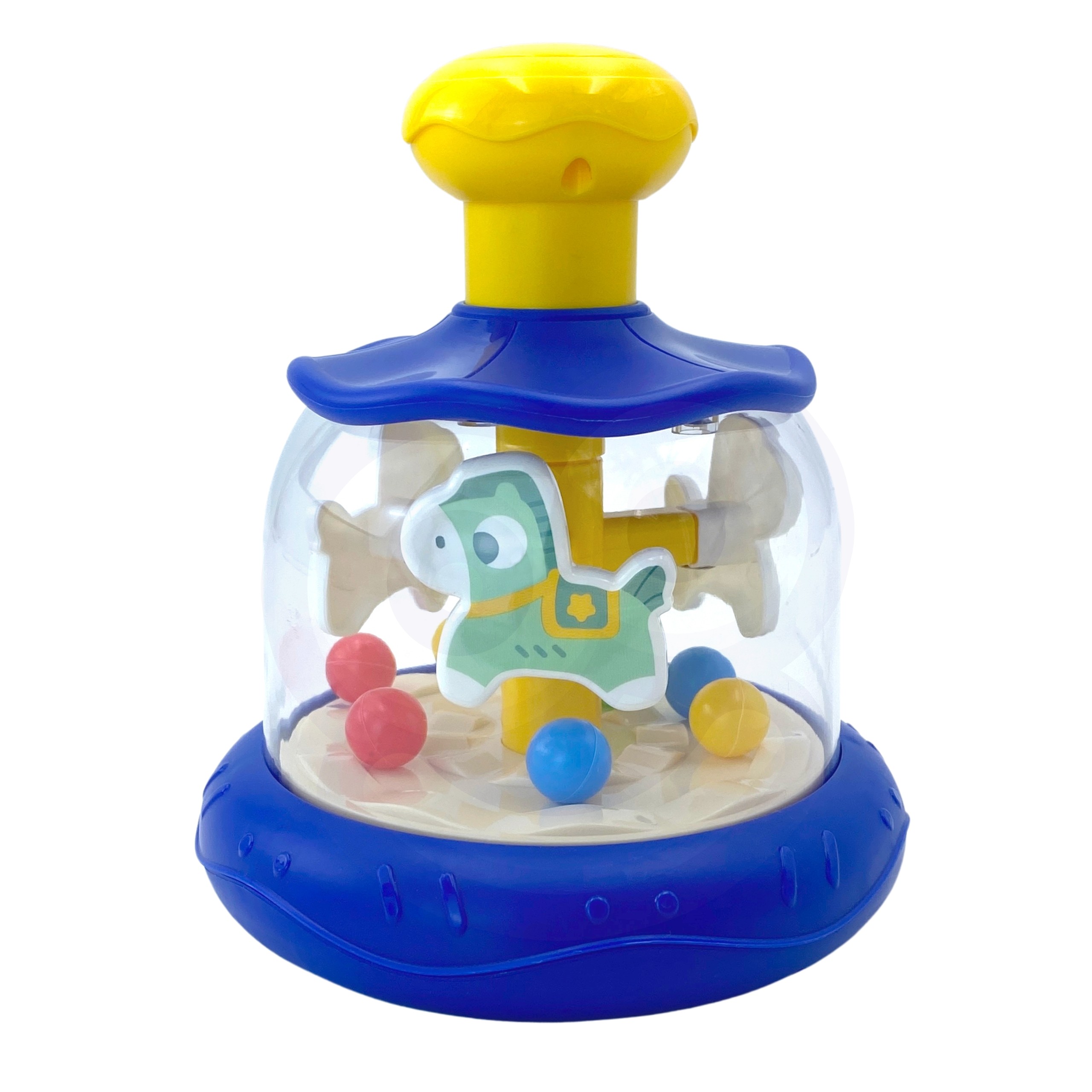 WOOPIE BABY Colorful Horses Blue Spinning Top Carousel with Balls - Slika 4