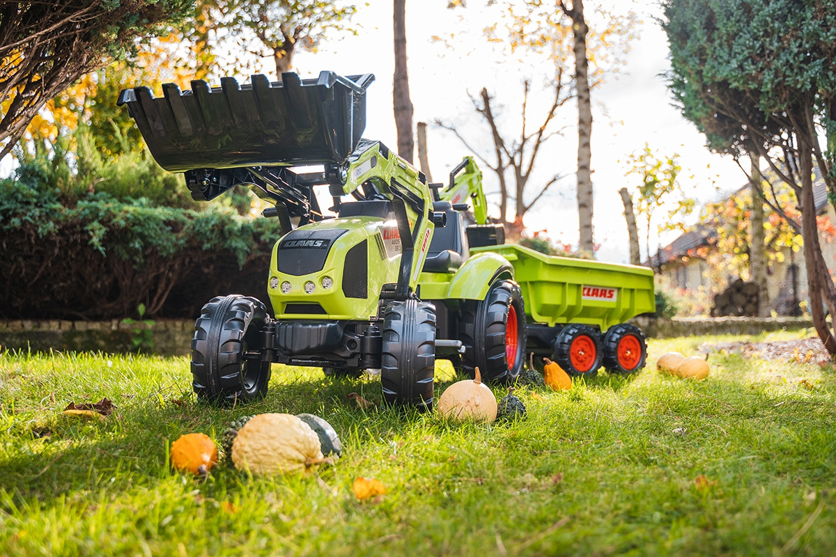 FALK CLAAS Pedal Tractor with Trailer, Bucket and Dozer from 3 Years - Slika 5