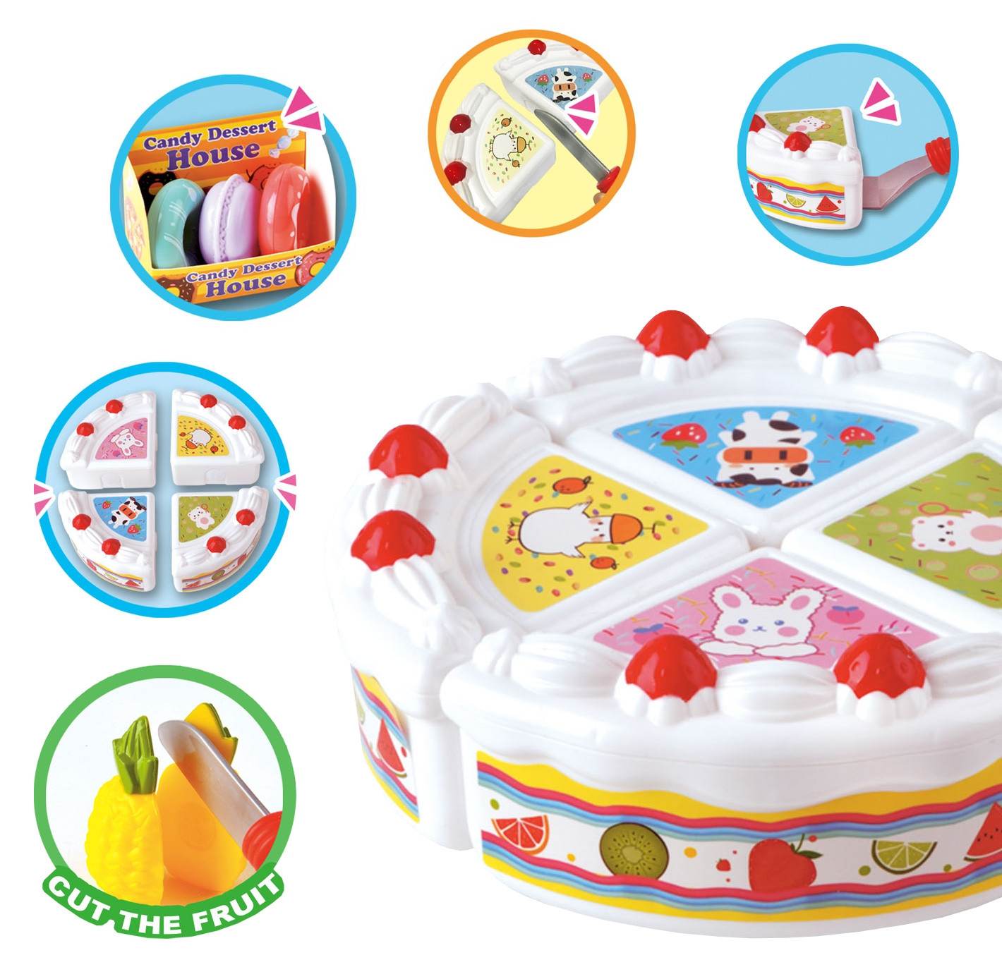 WOOPIE Birthday Cake and Sliced Fruit with Sweets - Slika 4