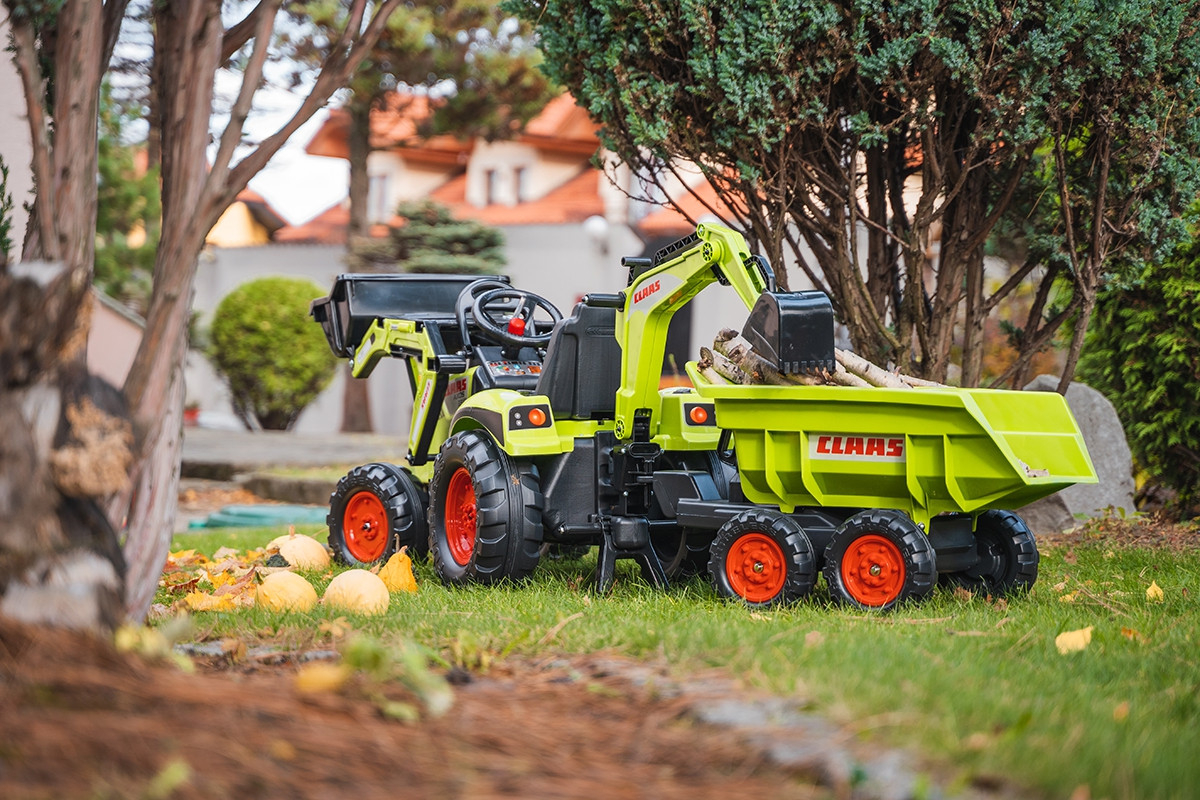 FALK CLAAS Pedal Tractor with Trailer, Bucket and Dozer from 3 Years - Slika 6