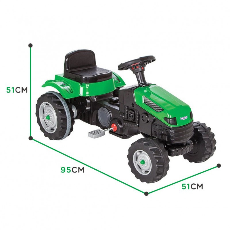 WOOPIE Pedal Tractor Farmer GoTrac Tractor Silent Wheels - Slika 3