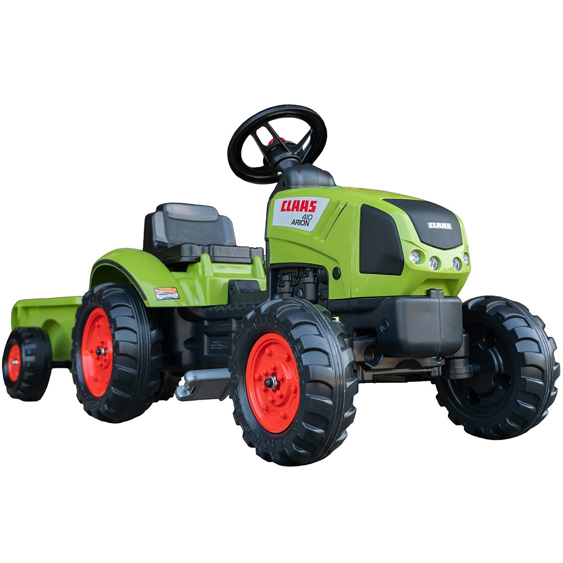 FALK Green Claas Pedal Tractor with Trailer + Horn from 2 Years Old. - Slika 8