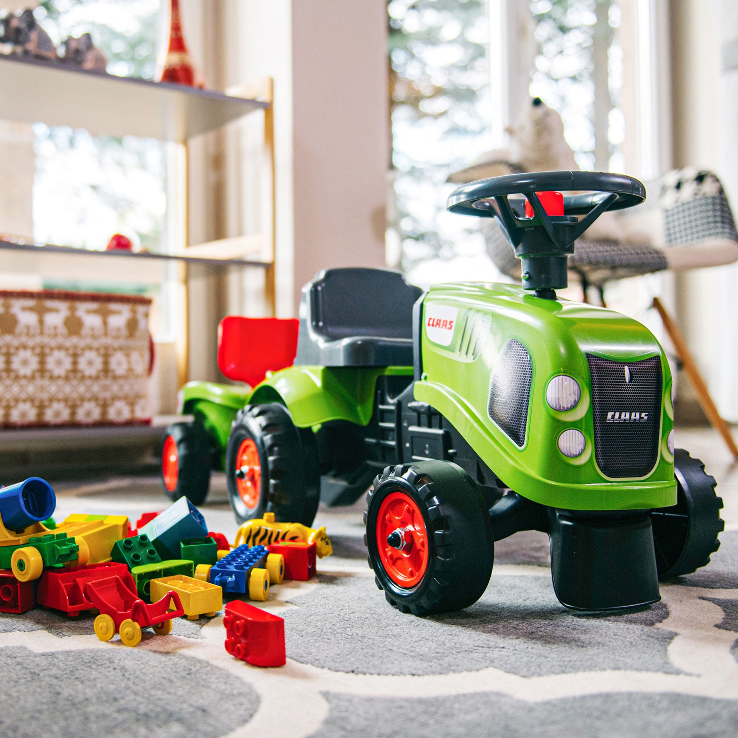 FALK Baby Claas Green Tractor with Trailer + Accessories for ages 1-3 - Slika 3