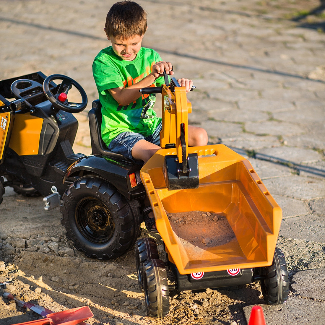 FALK Traktor s prikolicom Case IH, narančasti, s utovarnom žlicom, 3–7 godina - Slika 6