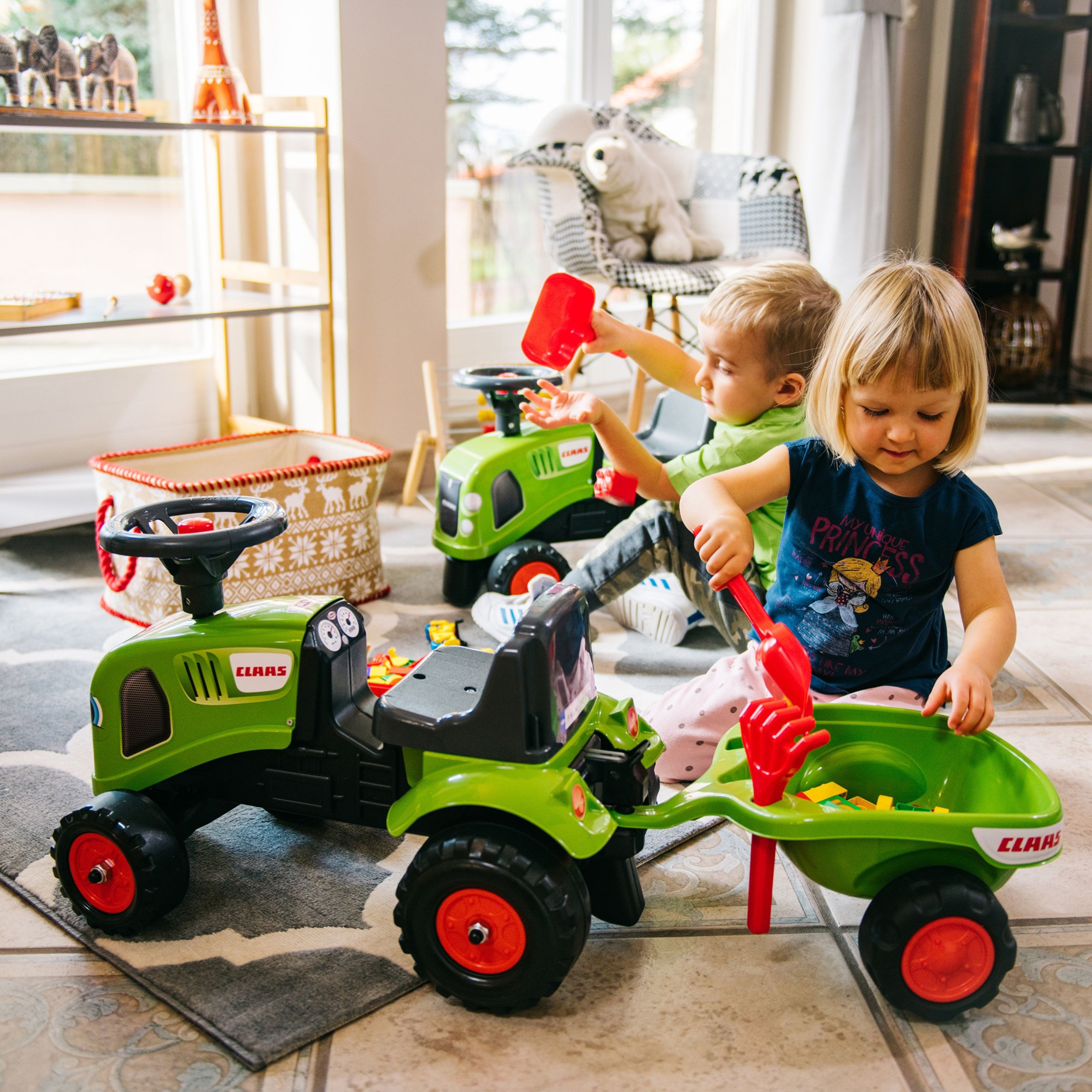FALK Baby Claas Green Tractor with Trailer + Accessories for ages 1-3 - Slika 7