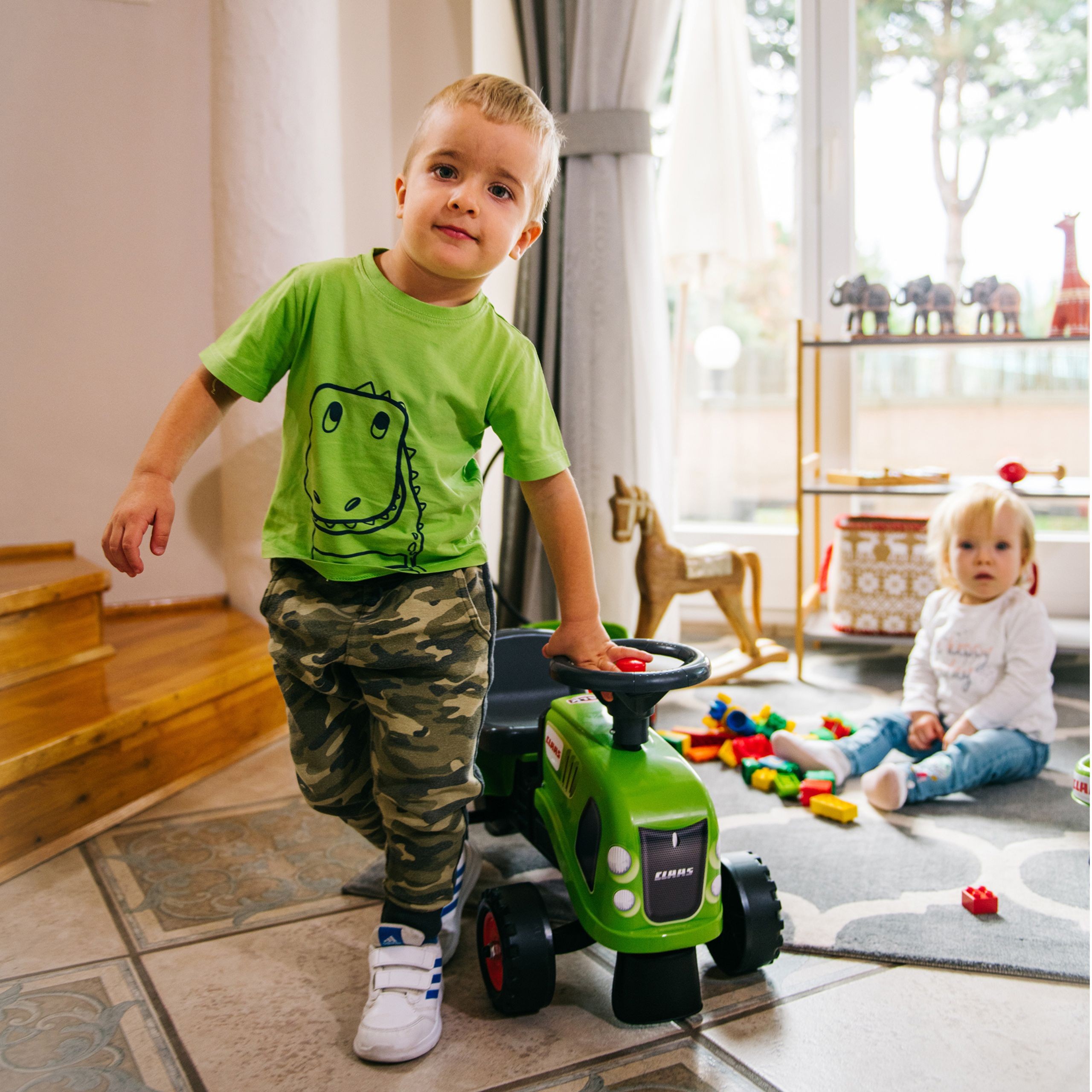FALK Baby Claas Green Tractor with Trailer + Accessories for ages 1-3 - Slika 8