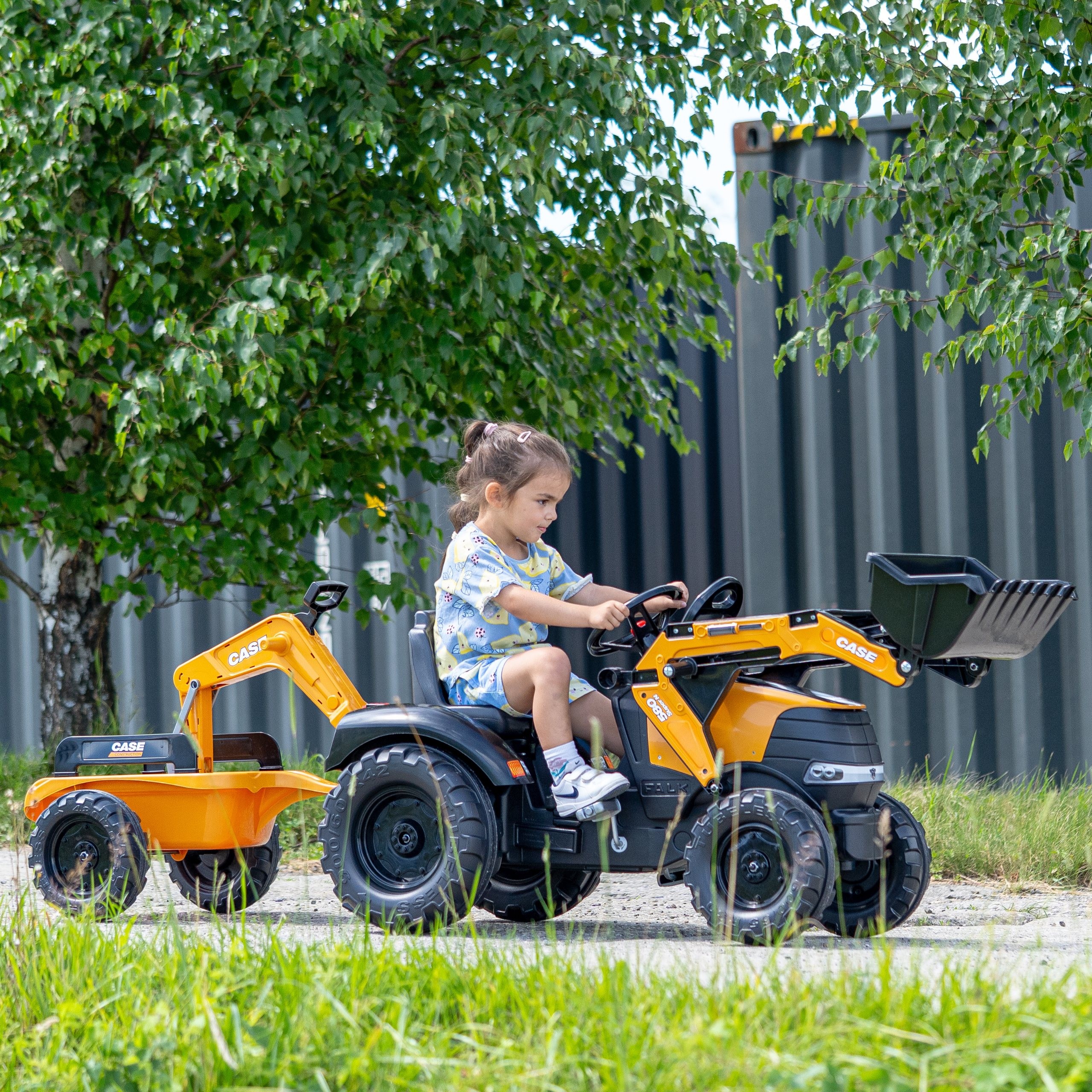 FALK Case CE Pedal Tractor with Backhoe Loader and Trailer 3-7 years - Slika 5