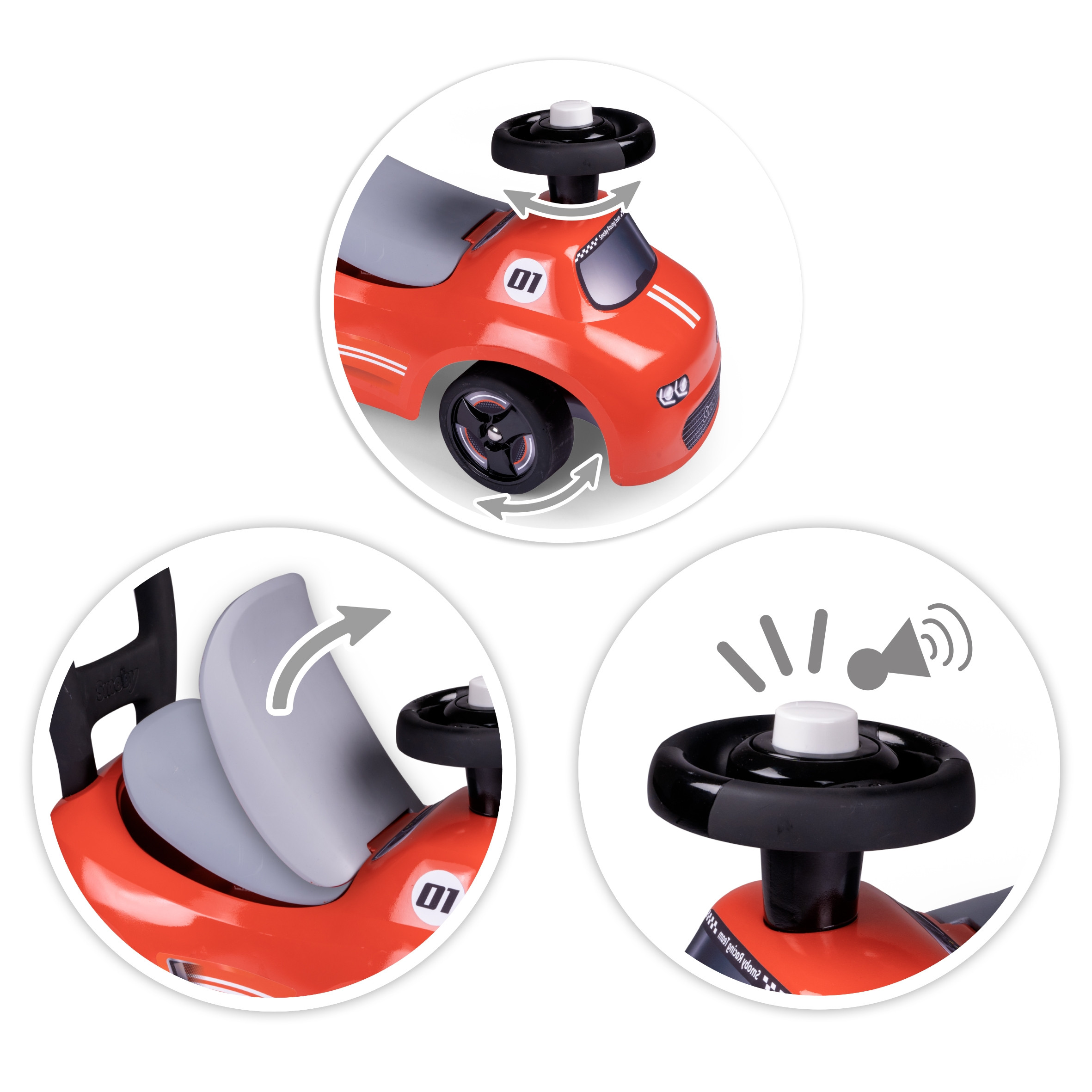 Smoby Red Ride-On with Horn - Slika 3