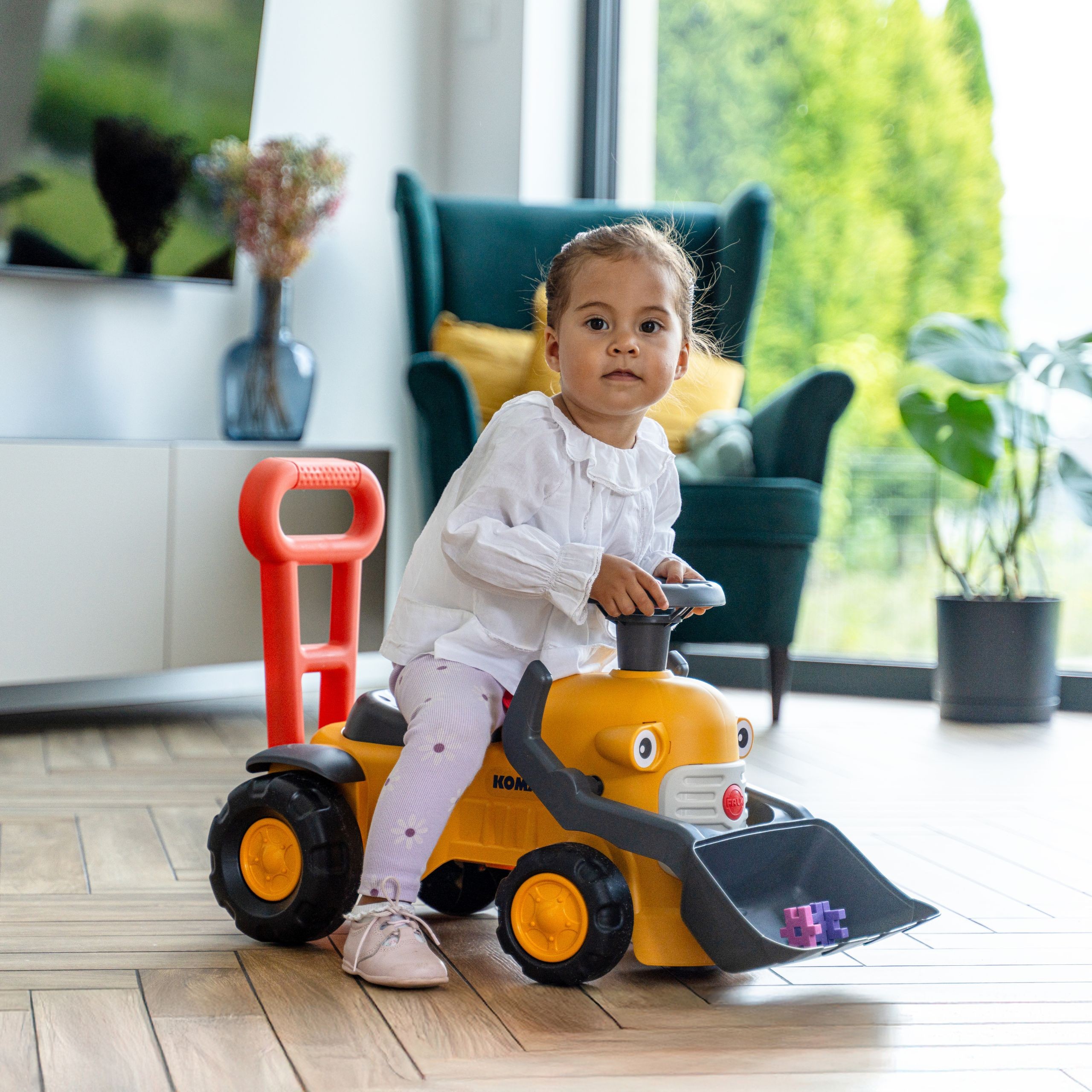 FALK Komatsu Ride-on Tractor Excavator with Bucket and Horn 1-3 Years - Slika 6