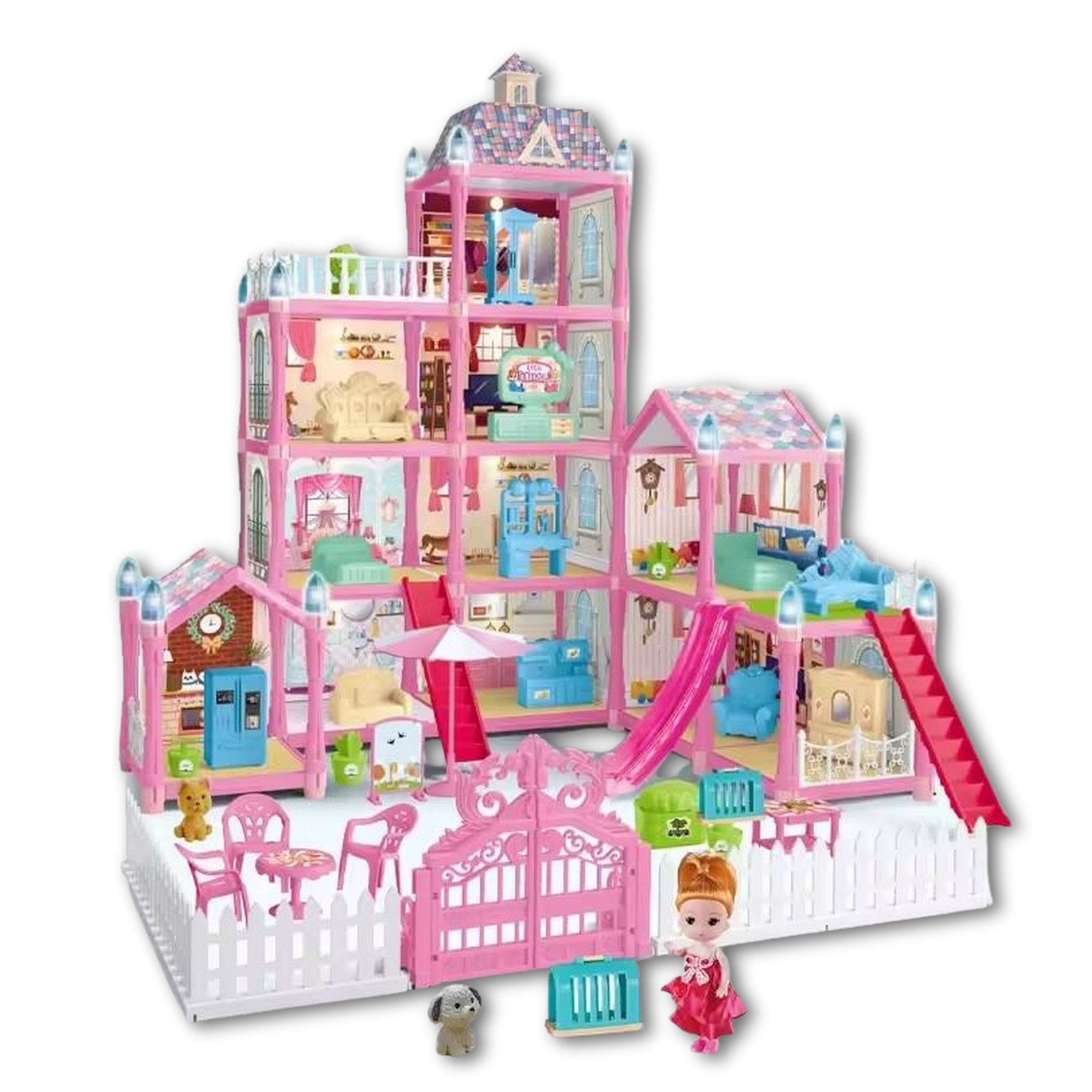 WOOPIE Dollhouse Villa with Accessories and Illuminated Doll 275pcs. - Slika 2