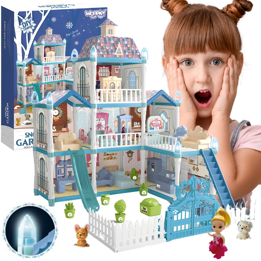 WOOPIE Winter Garden Dollhouse with Accessories and Illuminated Doll 191 pcs.