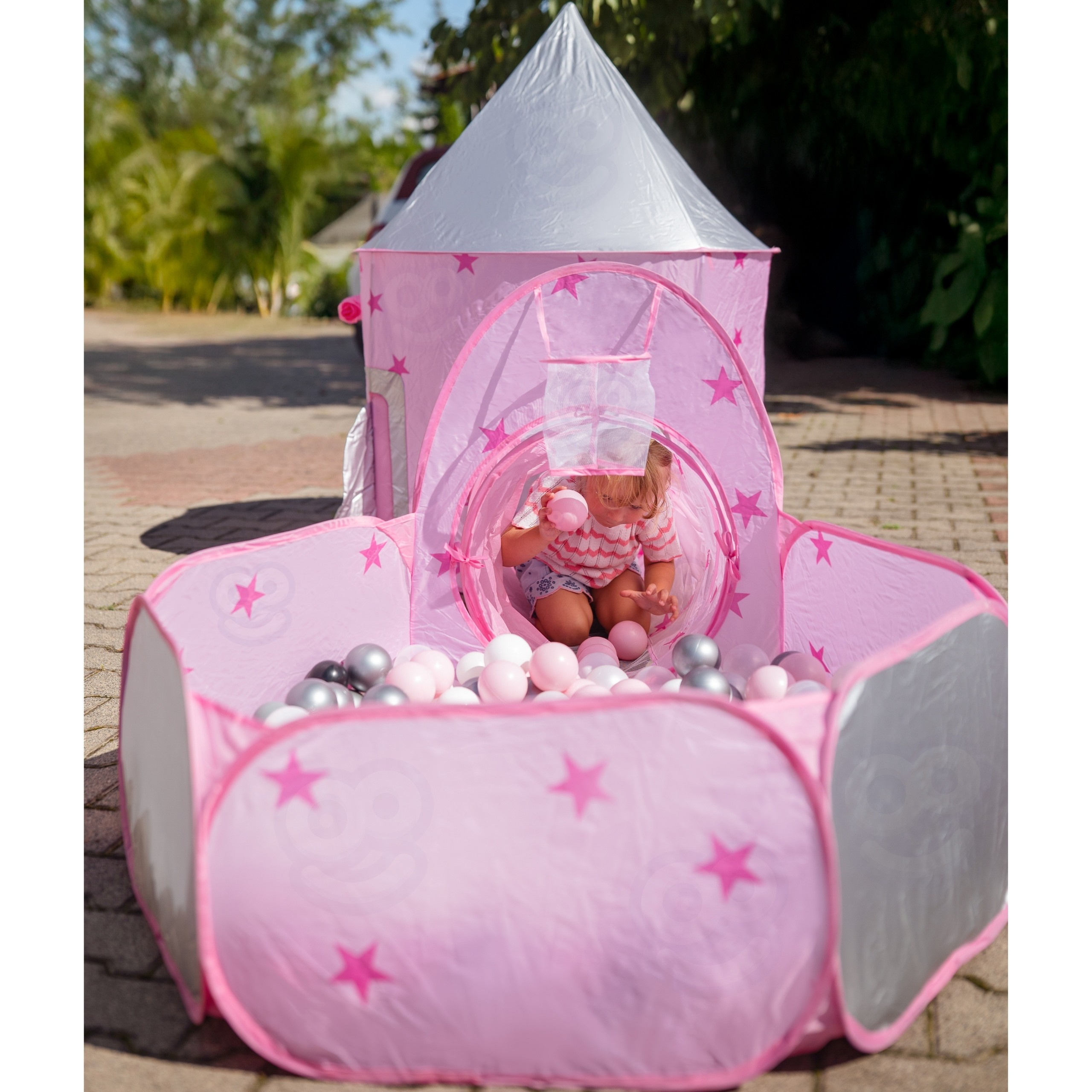 WOOPIE 3-in-1 Tent Princess Palace XXL House Tunnel Dry Pool - Slika 6
