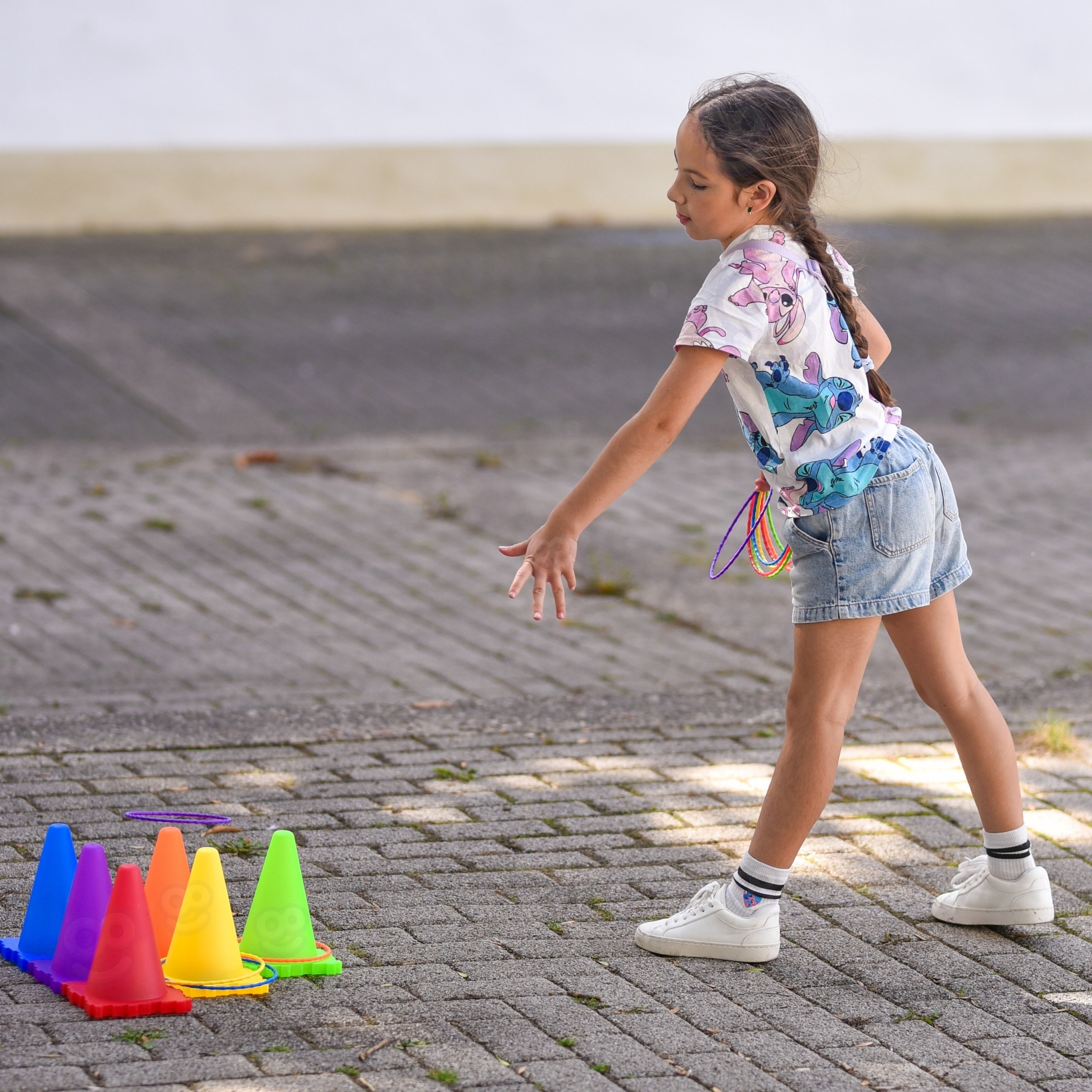 WOOPIE Garden Game Set 3 in 1 Throw at the Target Cones Hoops Bags 30 pcs. - Slika 3