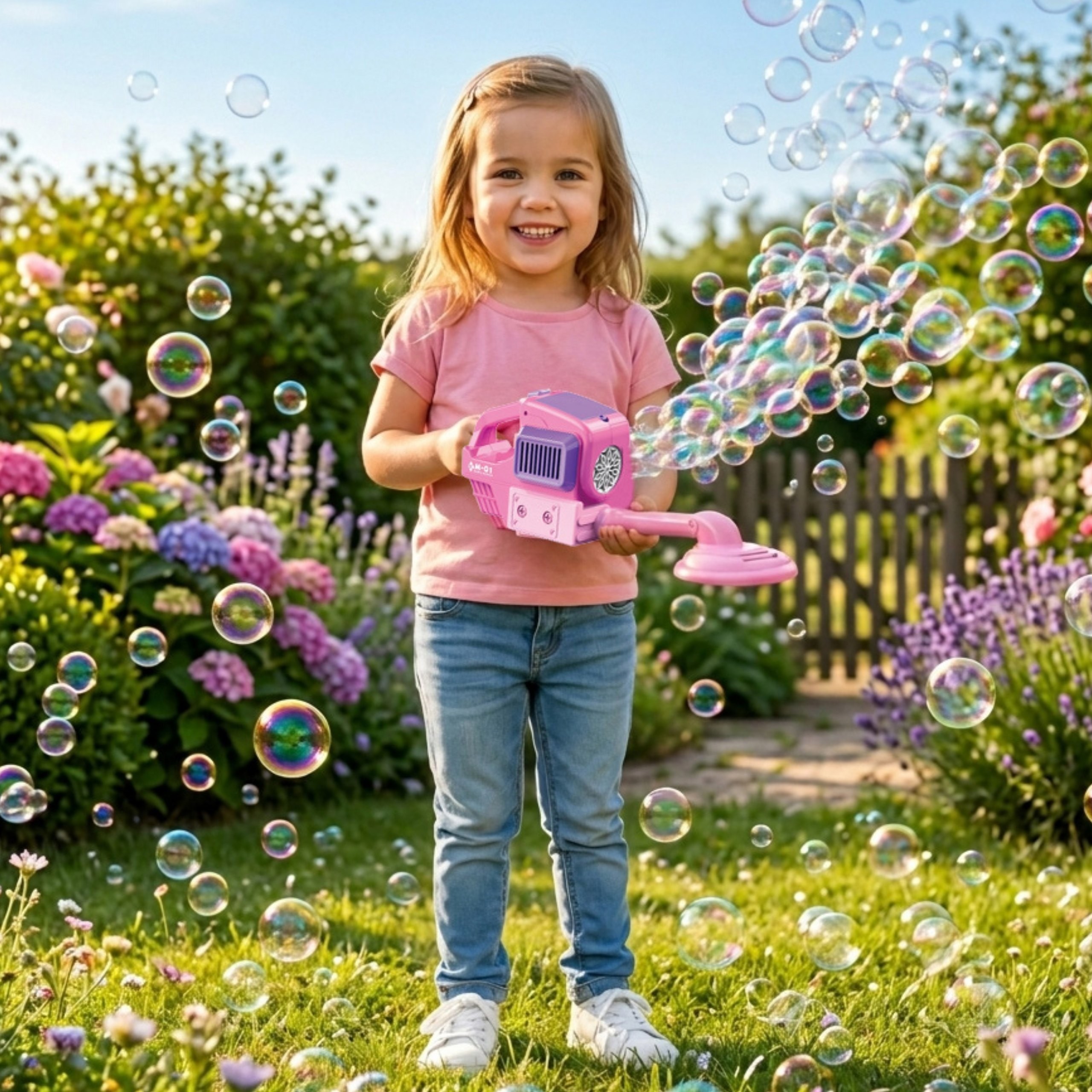 WOOPIE Hand Lawn Mower Bubble Machine Pink - Slika 4