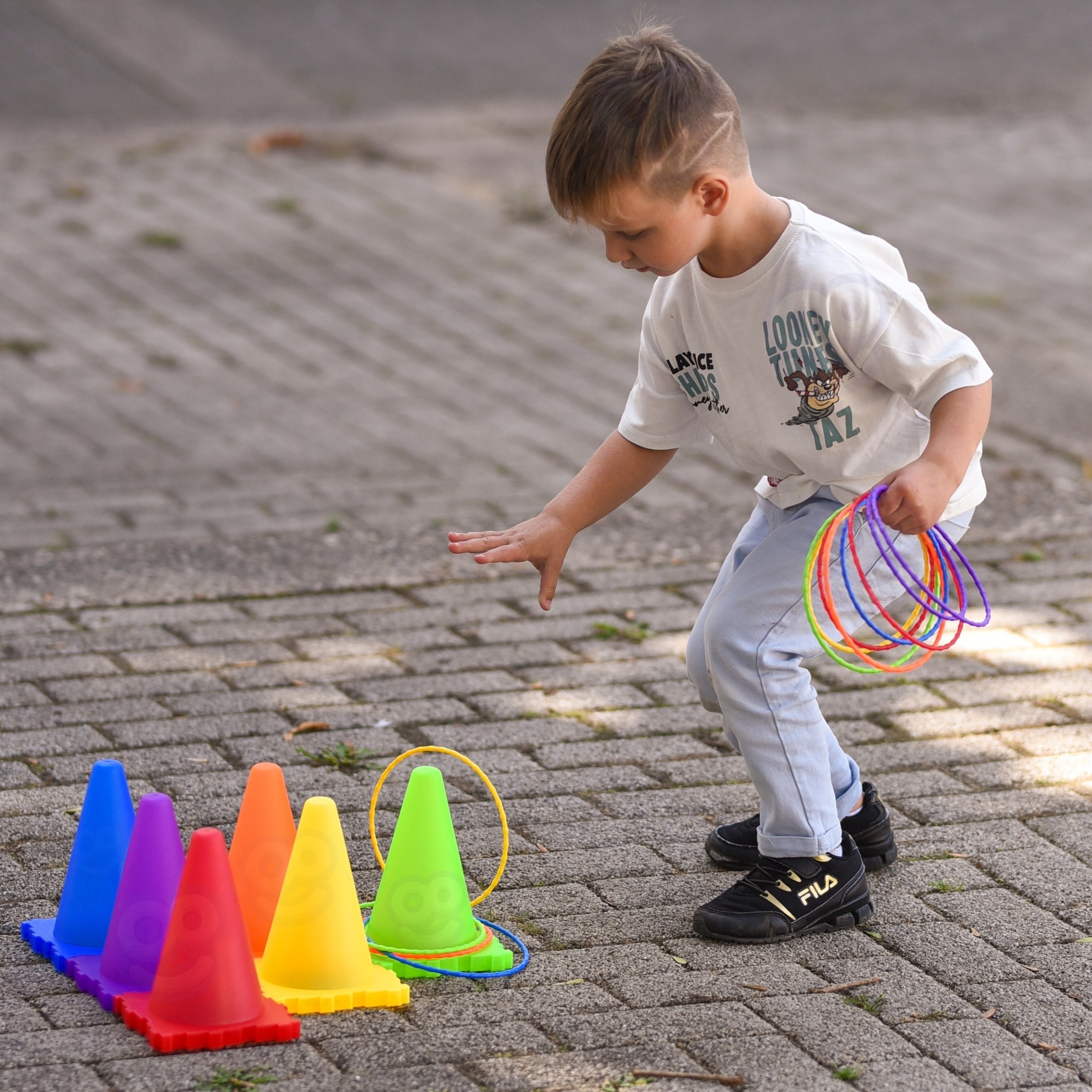 WOOPIE Garden Game Set 3 in 1 Throw at the Target Cones Hoops Bags 30 pcs. - Slika 5