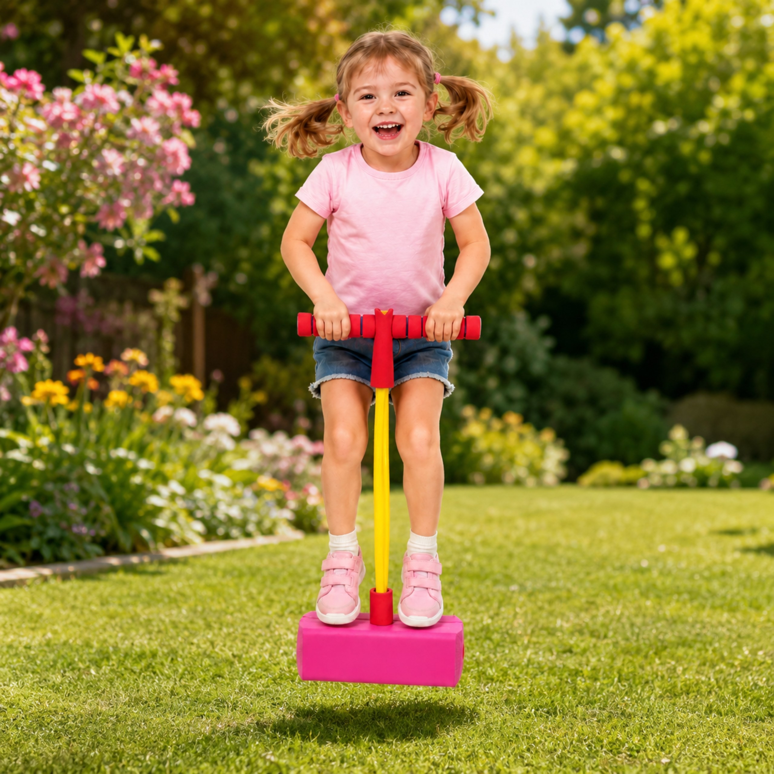 WOOPIE Foam Green Pogo Jumper for Kids for Jumping Balance Training - Slika 3