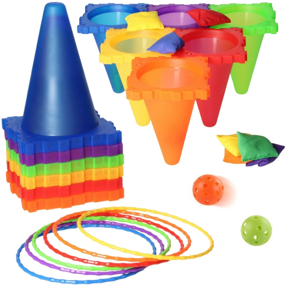 WOOPIE Garden Game Set 3 in 1 Throw at the Target Cones Hoops Bags 30 pcs. - Slika 8