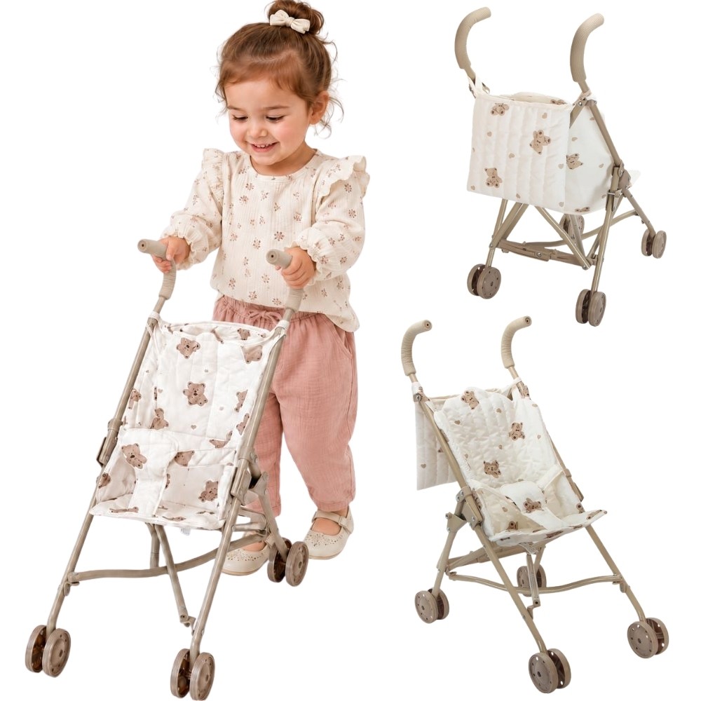 WOOPIE ROYAL Vintage Teddy Bear Doll Stroller
