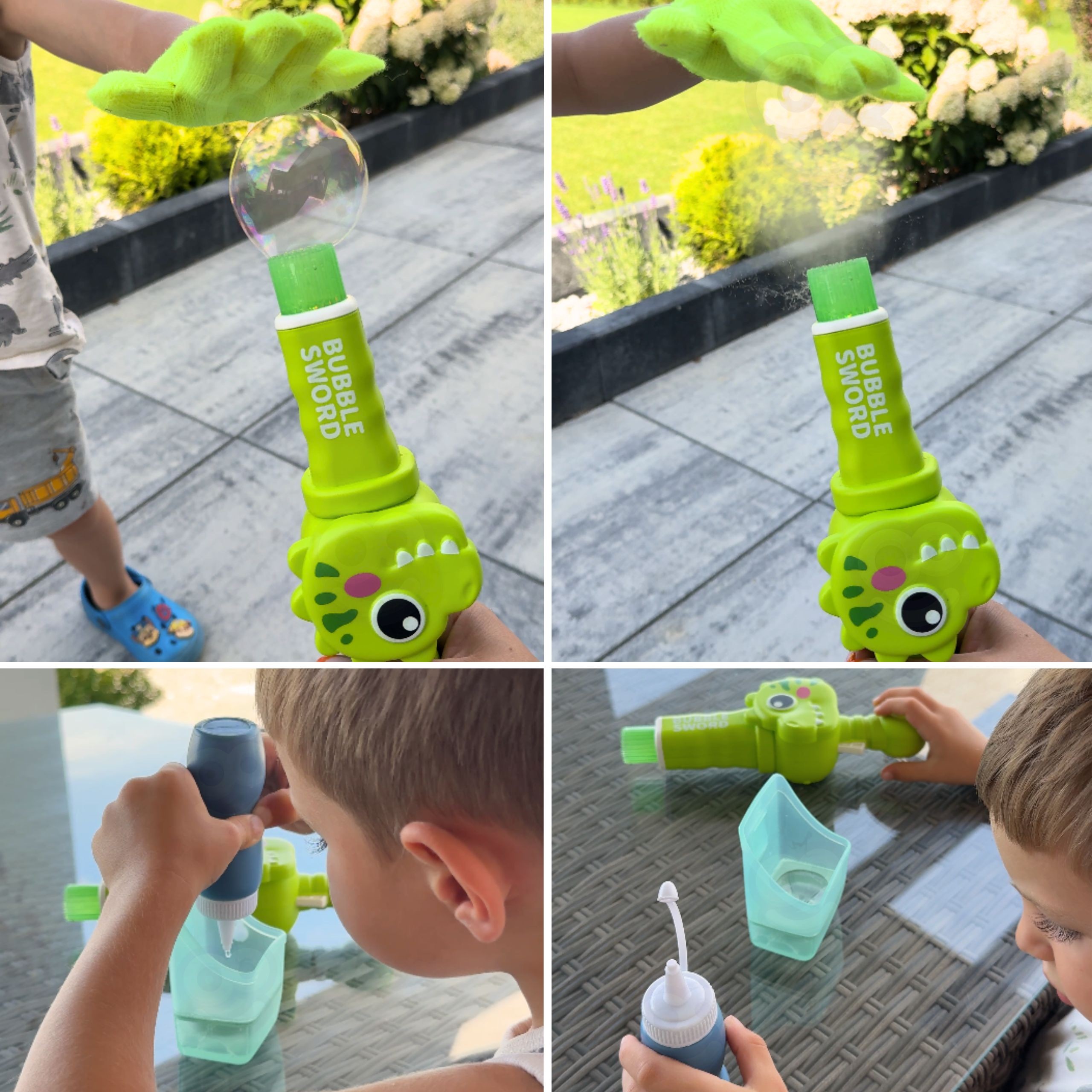 WOOPIE Dinosaur Smoke Bubble Gun Fog Bubble Machine Rechargeable - Slika 4