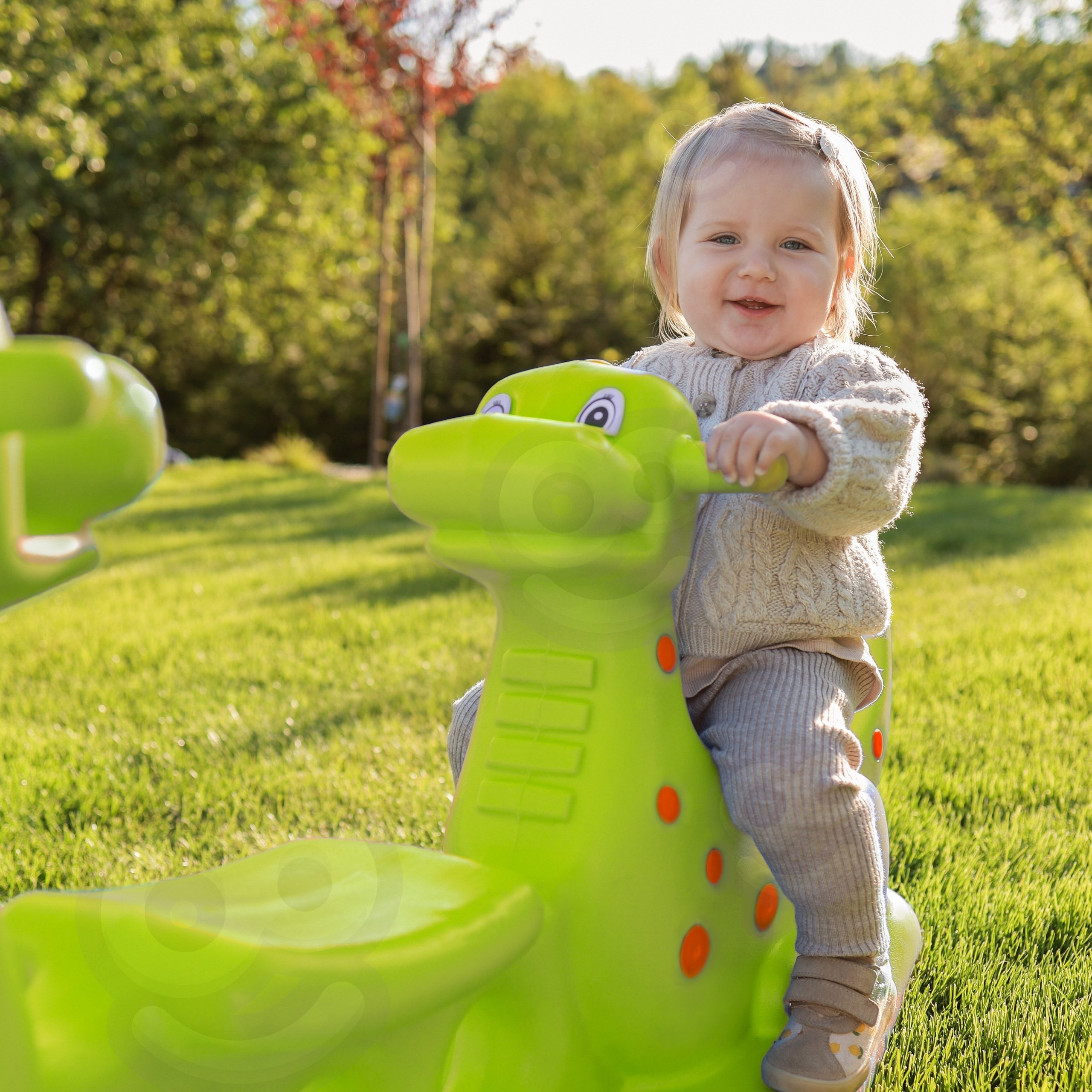 WOOPIE Dino Multi-Person Balance Swing Light Green - Slika 5