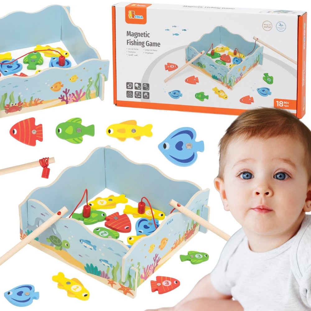VIGA Wooden Magnetic Fishing Game – Learning and Fun in One
