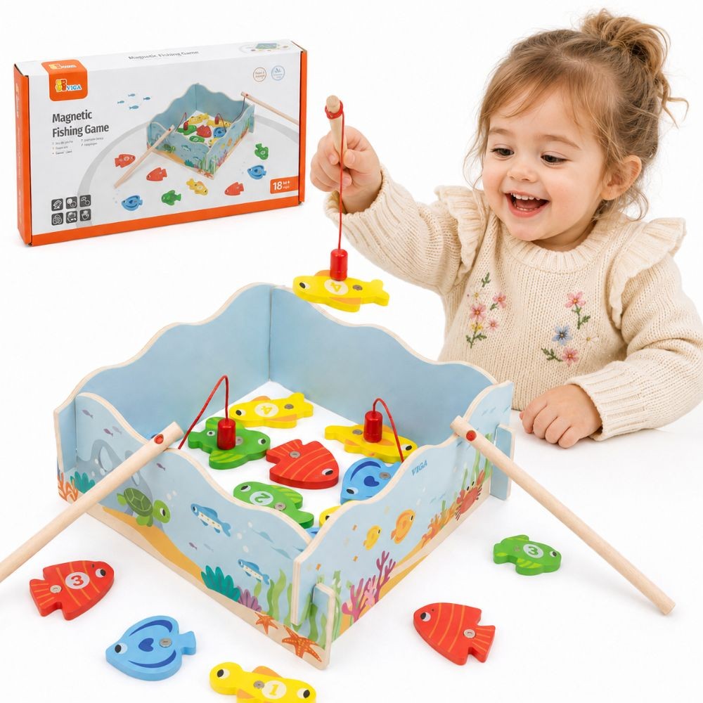VIGA Wooden Magnetic Fishing Game – Learning and Fun in One - Slika 2