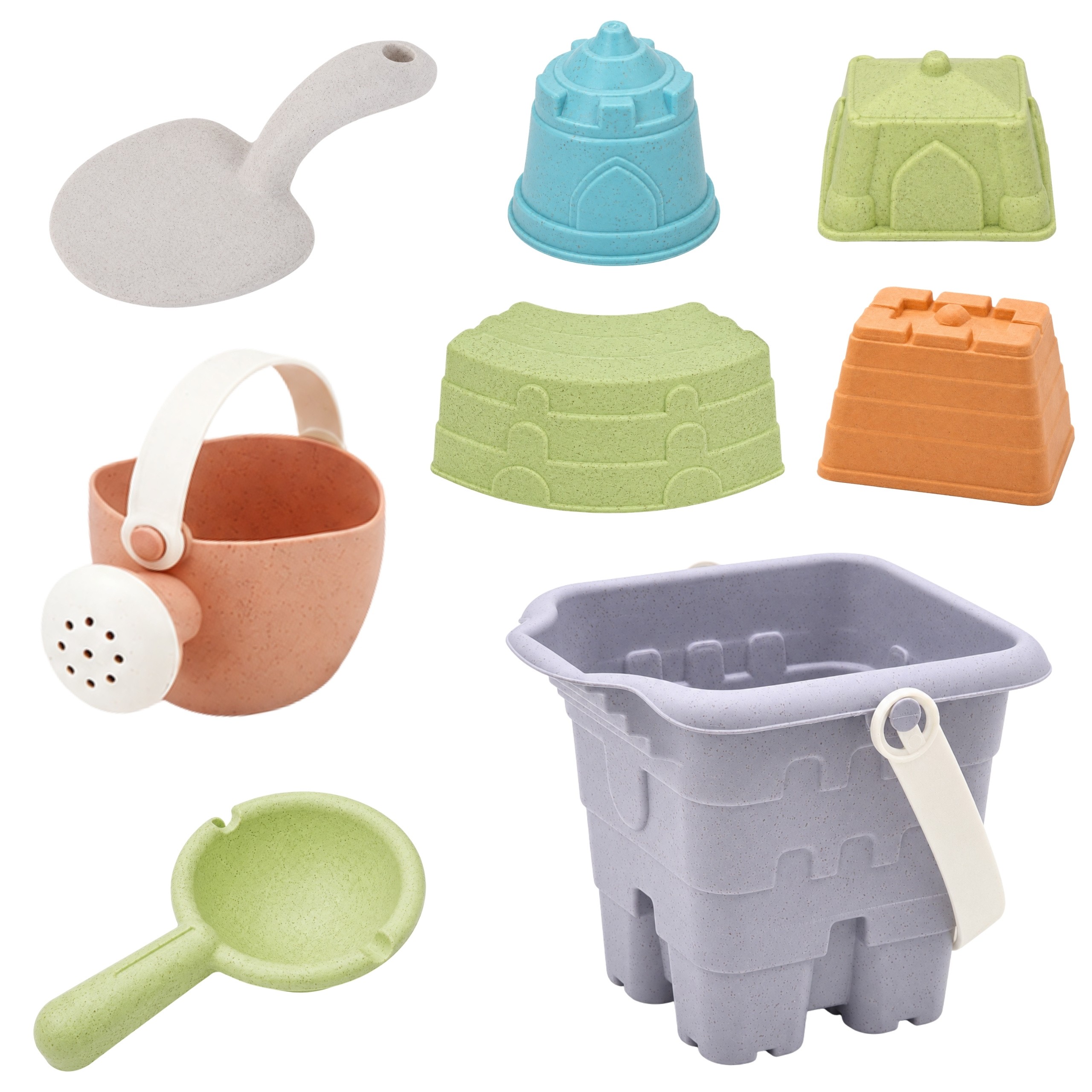 WOOPIE GREEN Sand Bucket Tower Set 8 pieces BIODEGRADABLE ORGANIC MATERIAL - Slika 3