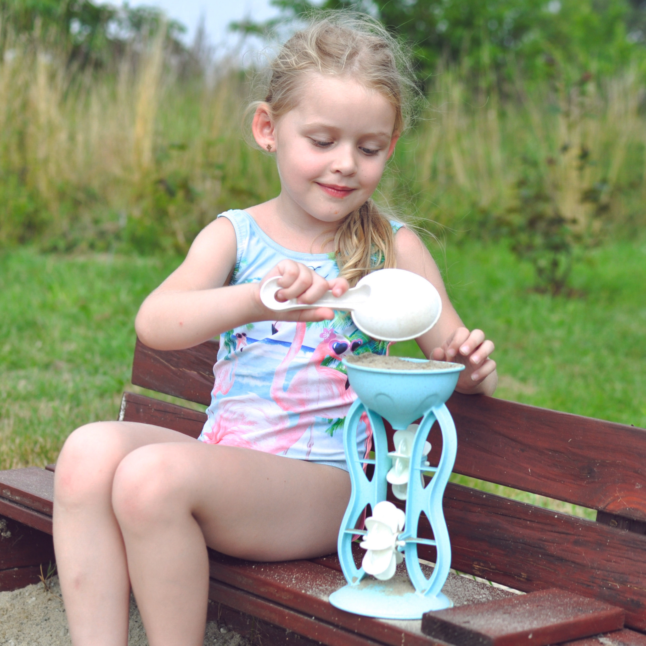 WOOPIE GREEN Sand Set with Spinning Wheel and Watering Can 10 pcs. BIODEGRADABLE ORGANIC MATERIAL - Slika 4