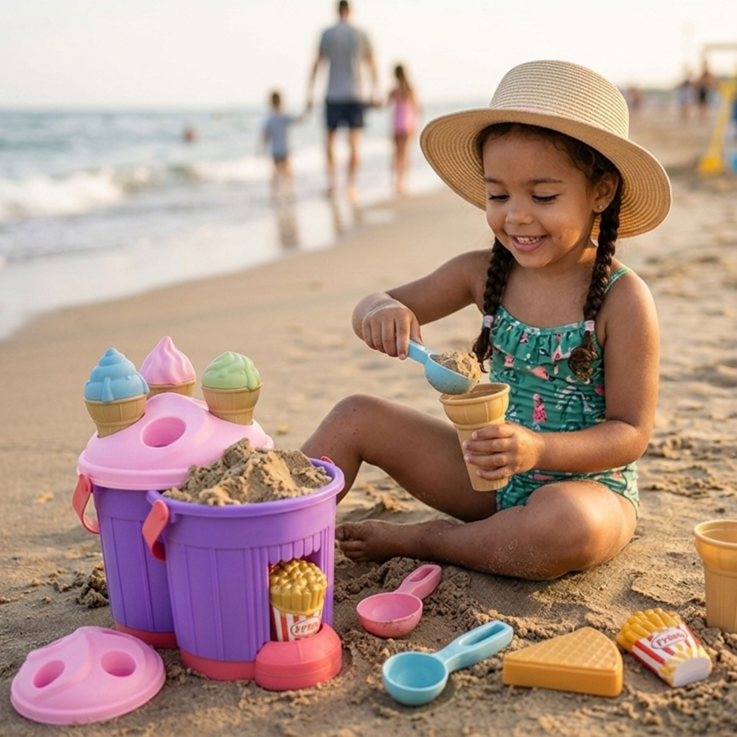 WOOPIE Sandbox Set Ice Cream Molds Ice Cream Bucket for Sand - Slika 4