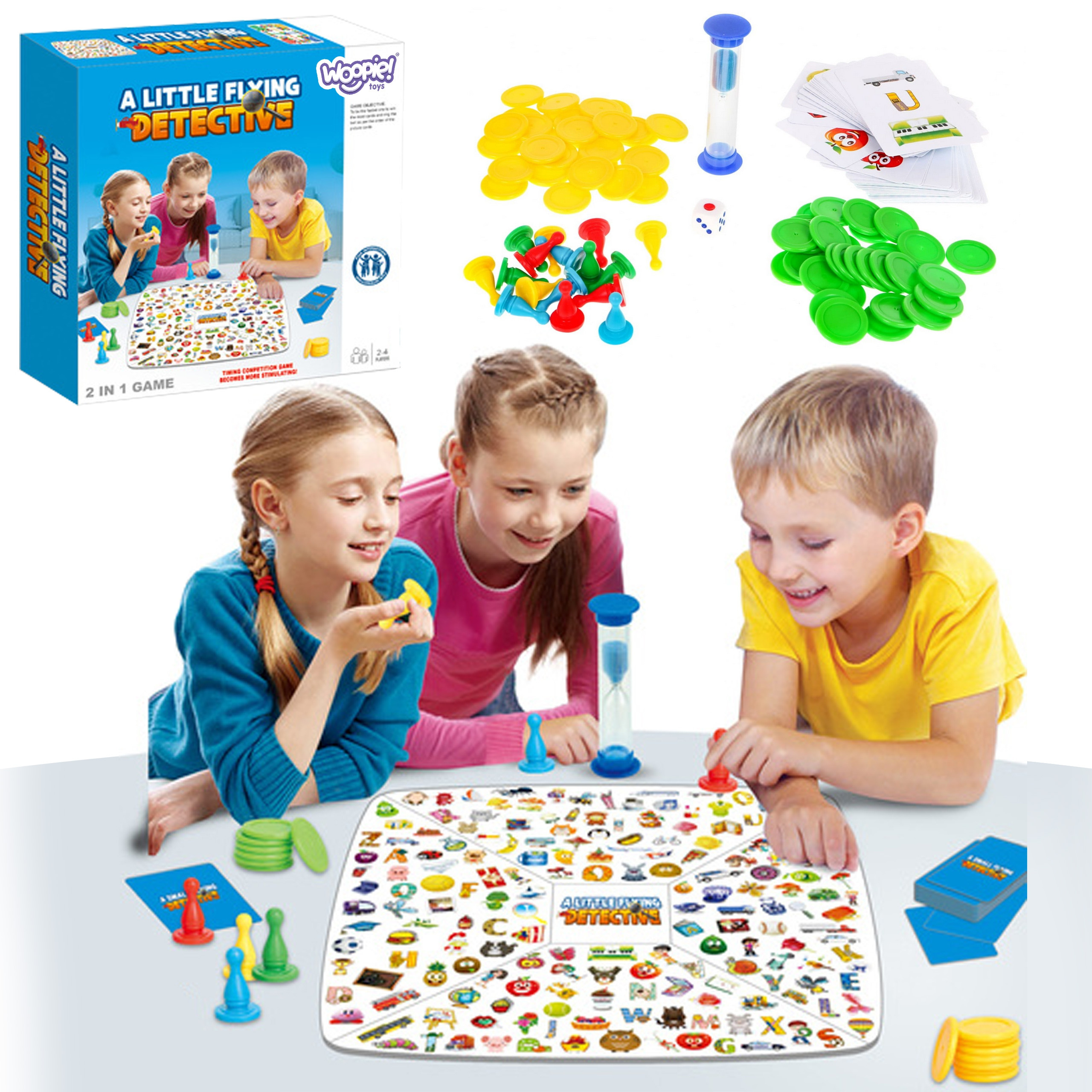 WOOPIE 2-in-1 Board Game Little Detective + Chinese Man