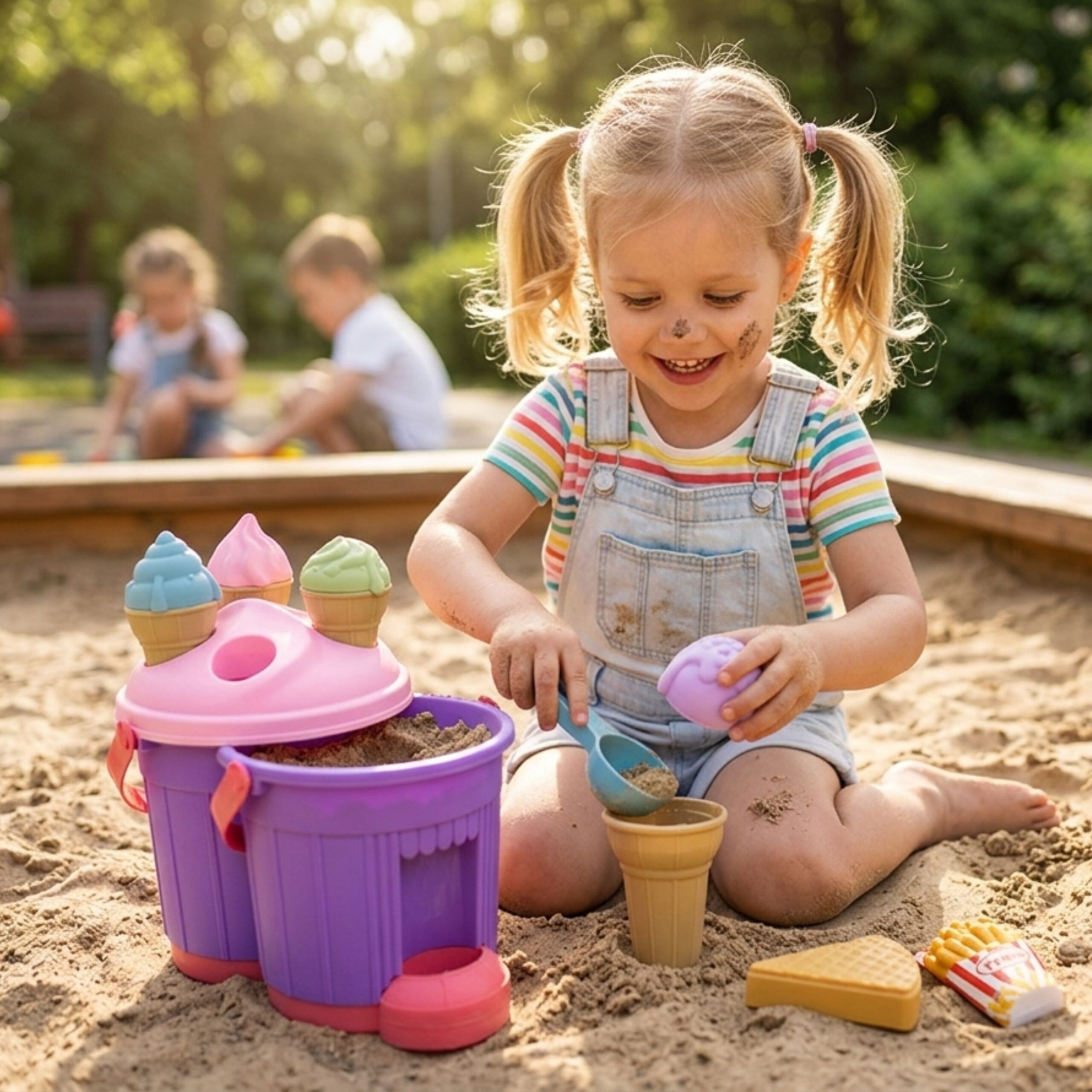 WOOPIE Sandbox Set Ice Cream Molds Ice Cream Bucket for Sand - Slika 5