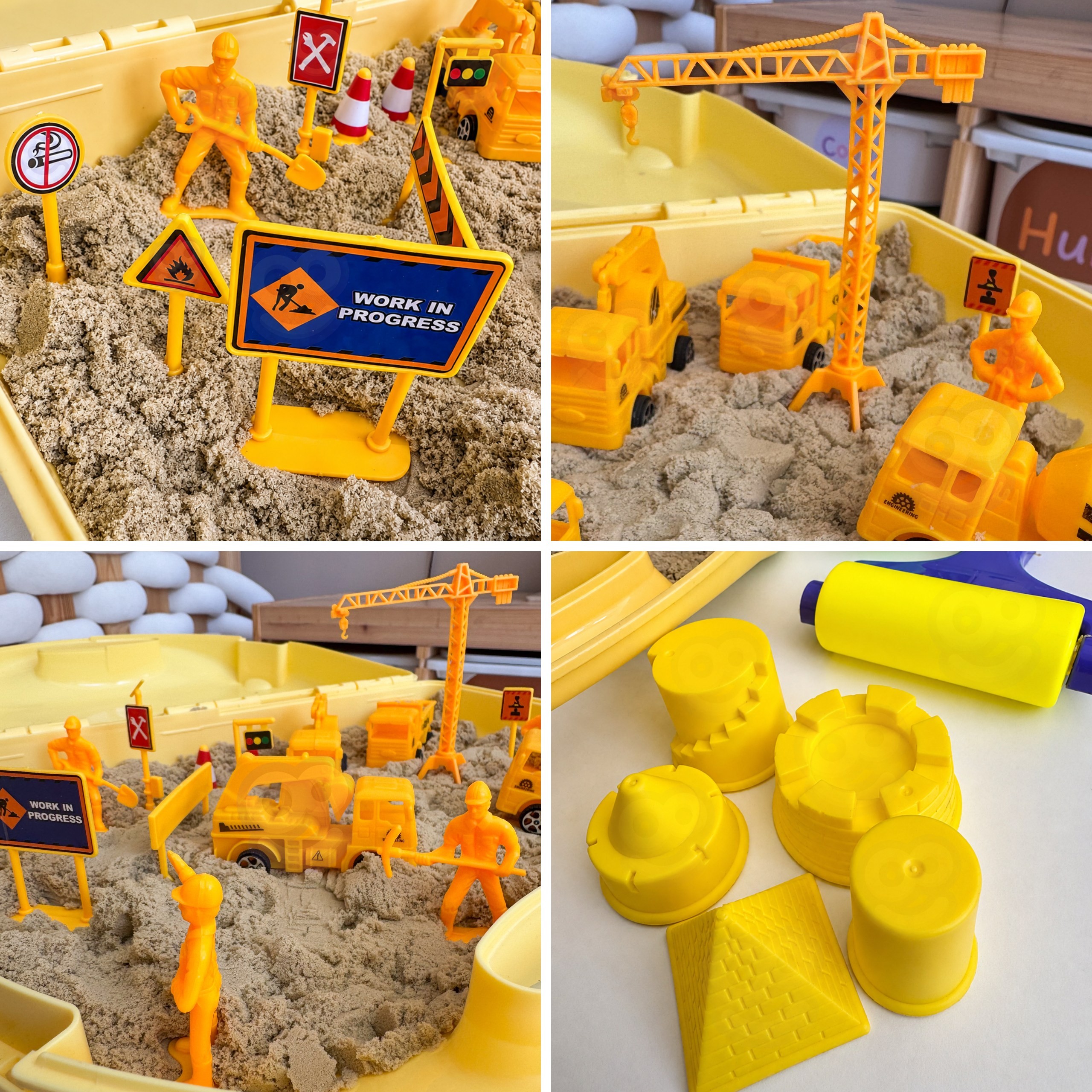 WOOPIE Kinetic Sand Construction Site Suitcase Crane Cars - Slika 3