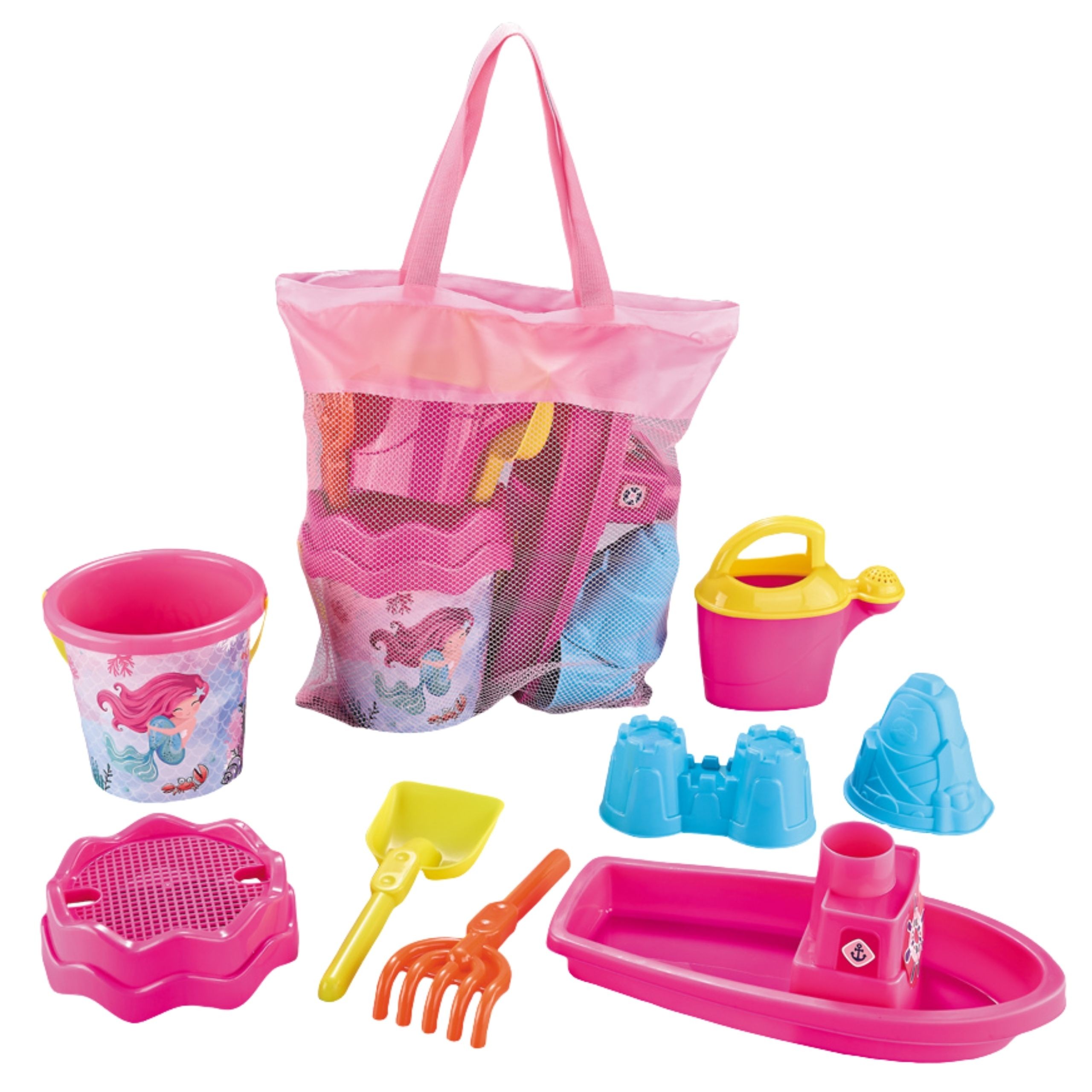 WOOPIE Sandbox Set with Boat and Bag Accessories 9 pcs Pink Beach - Slika 4