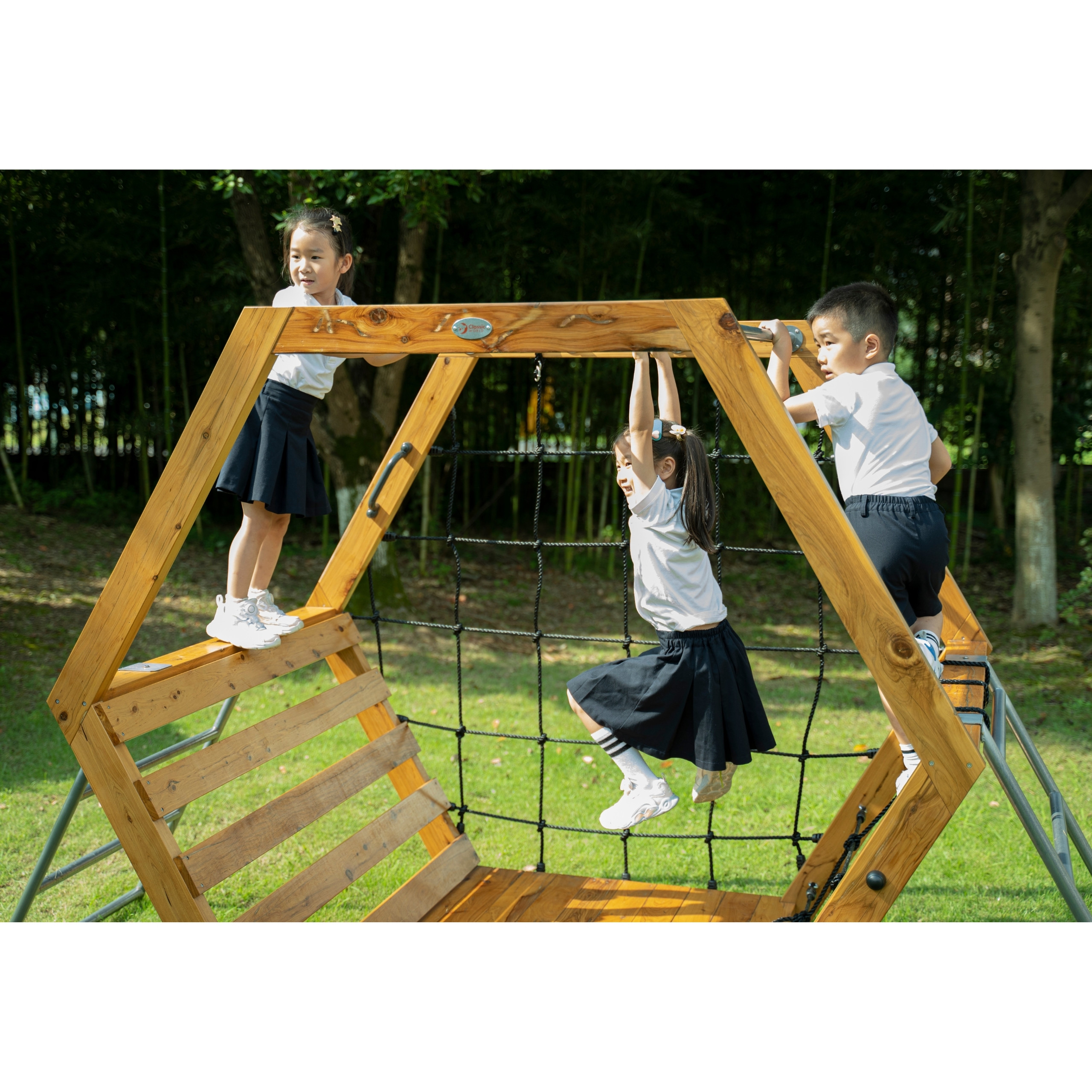 CLASSIC WORLD EDU Wooden Playground XXL Hexagonal Climbing Set - Slika 4