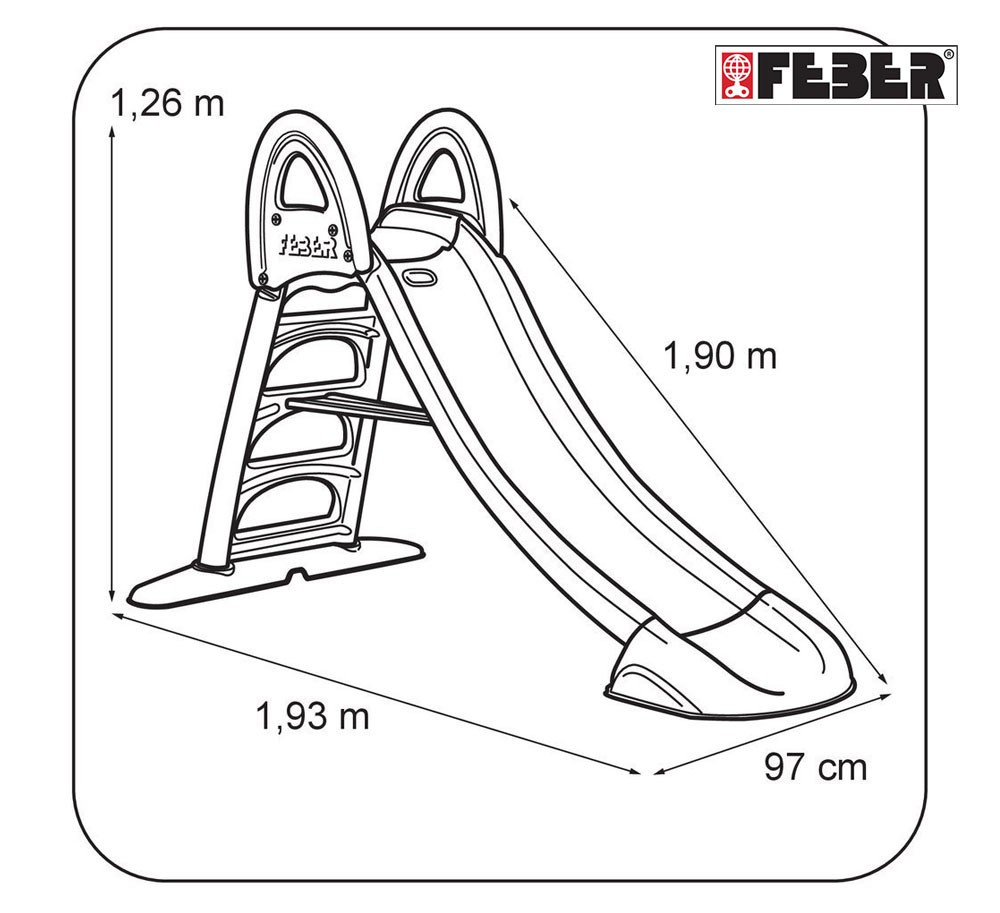 FEBER Large Garden Slide with Water Slide 190 cm - Slika 8