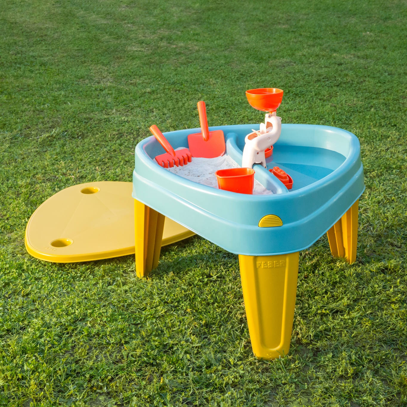 FEBER CASUAL 3in1 Water Table with Cover Sandbox Desk Picnic Table Accessories - Slika 3