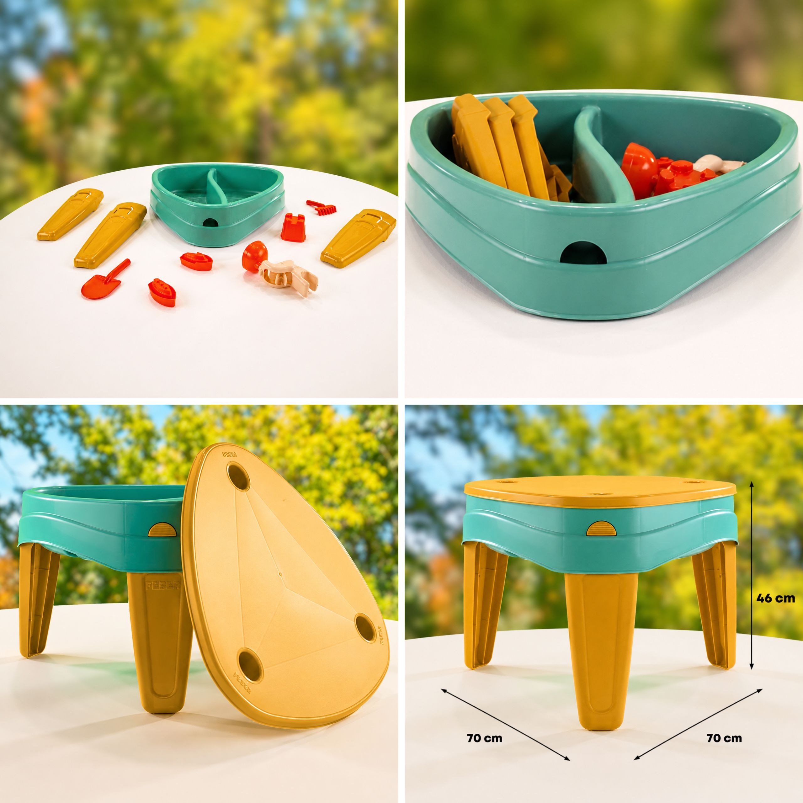 FEBER CASUAL 3in1 Water Table with Cover Sandbox Desk Picnic Table Accessories - Slika 5
