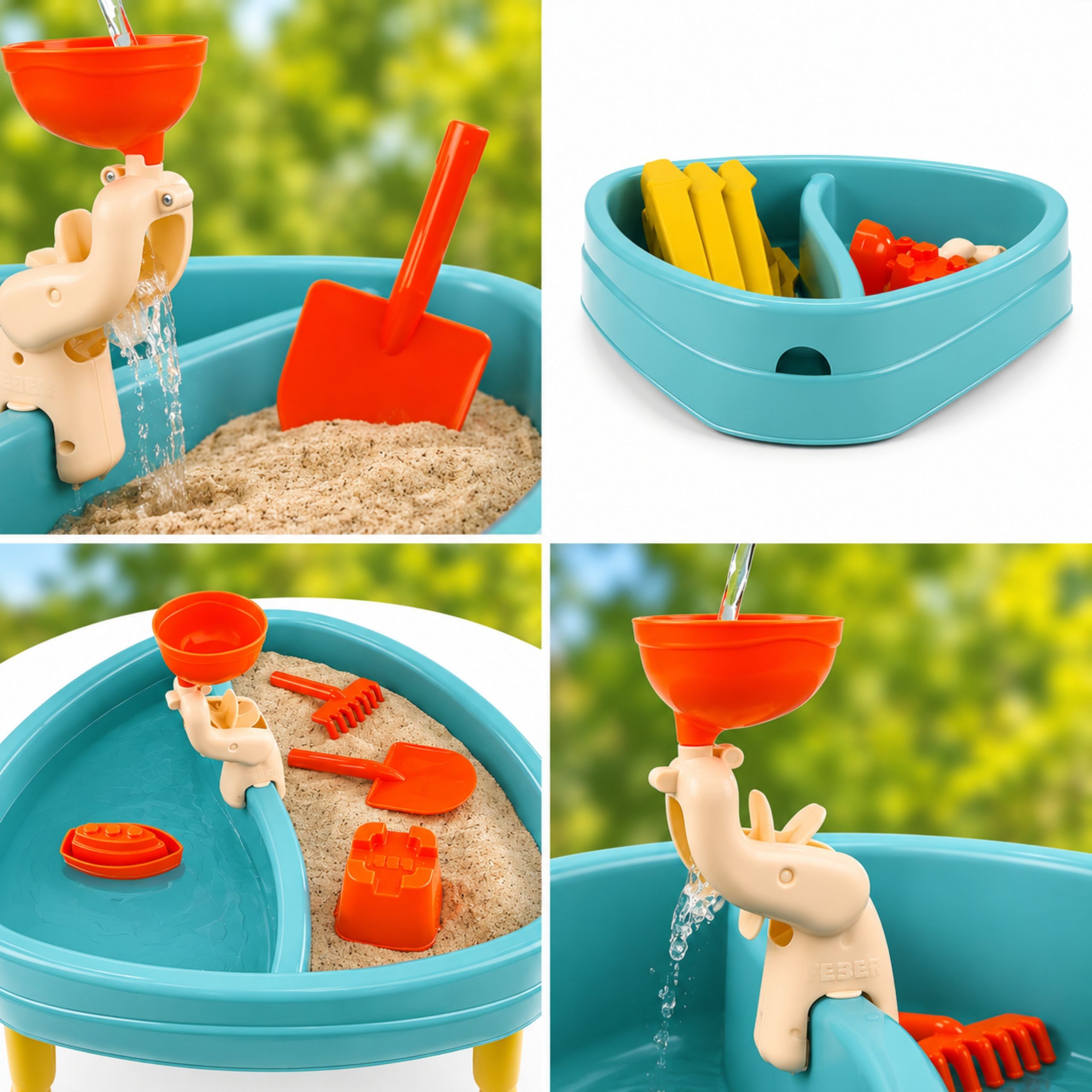 FEBER CASUAL 3in1 Water Table with Cover Sandbox Desk Picnic Table Accessories - Slika 6