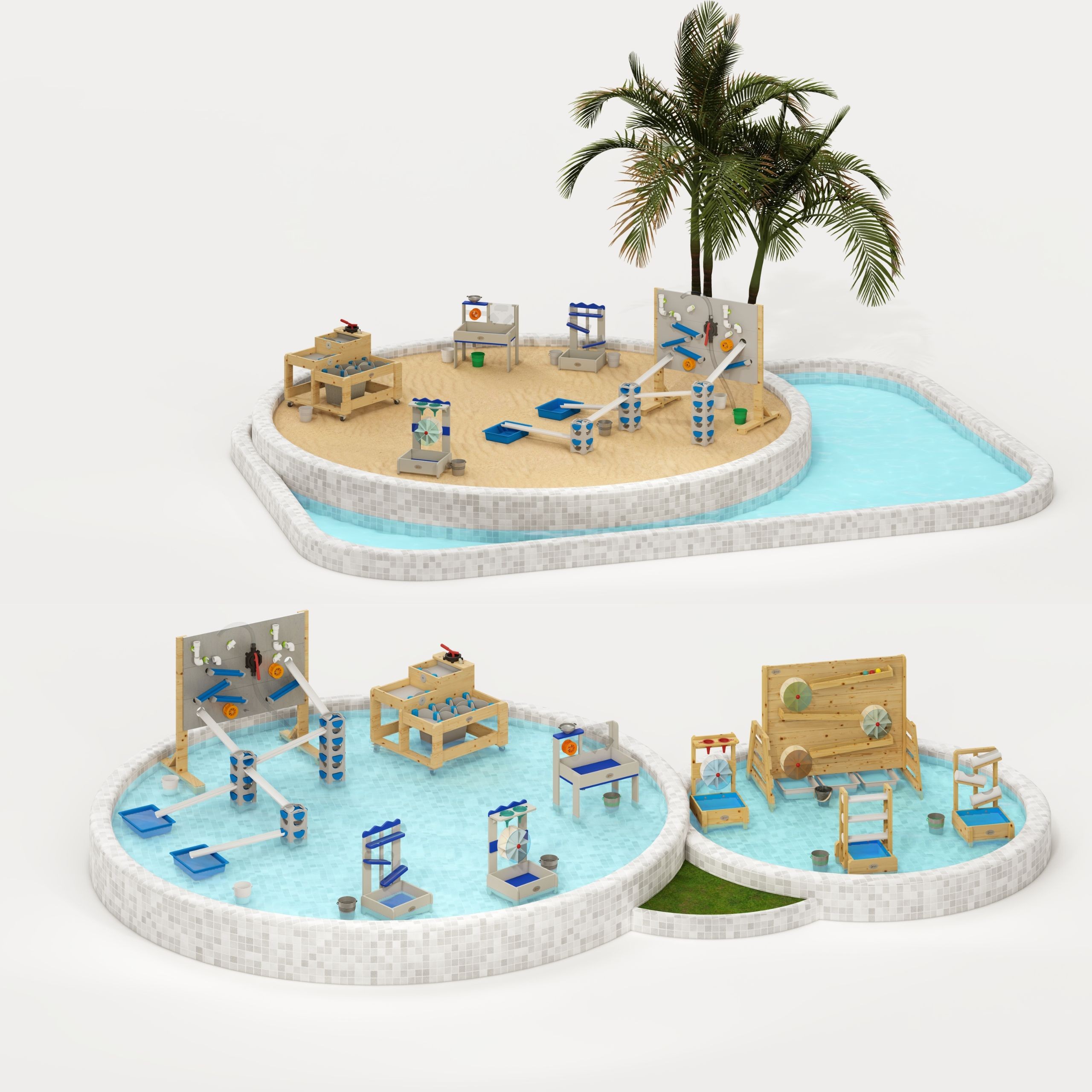 CLASSIC WORLD EDU Wooden Water Table XL Water Path Track with Dams - Slika 4