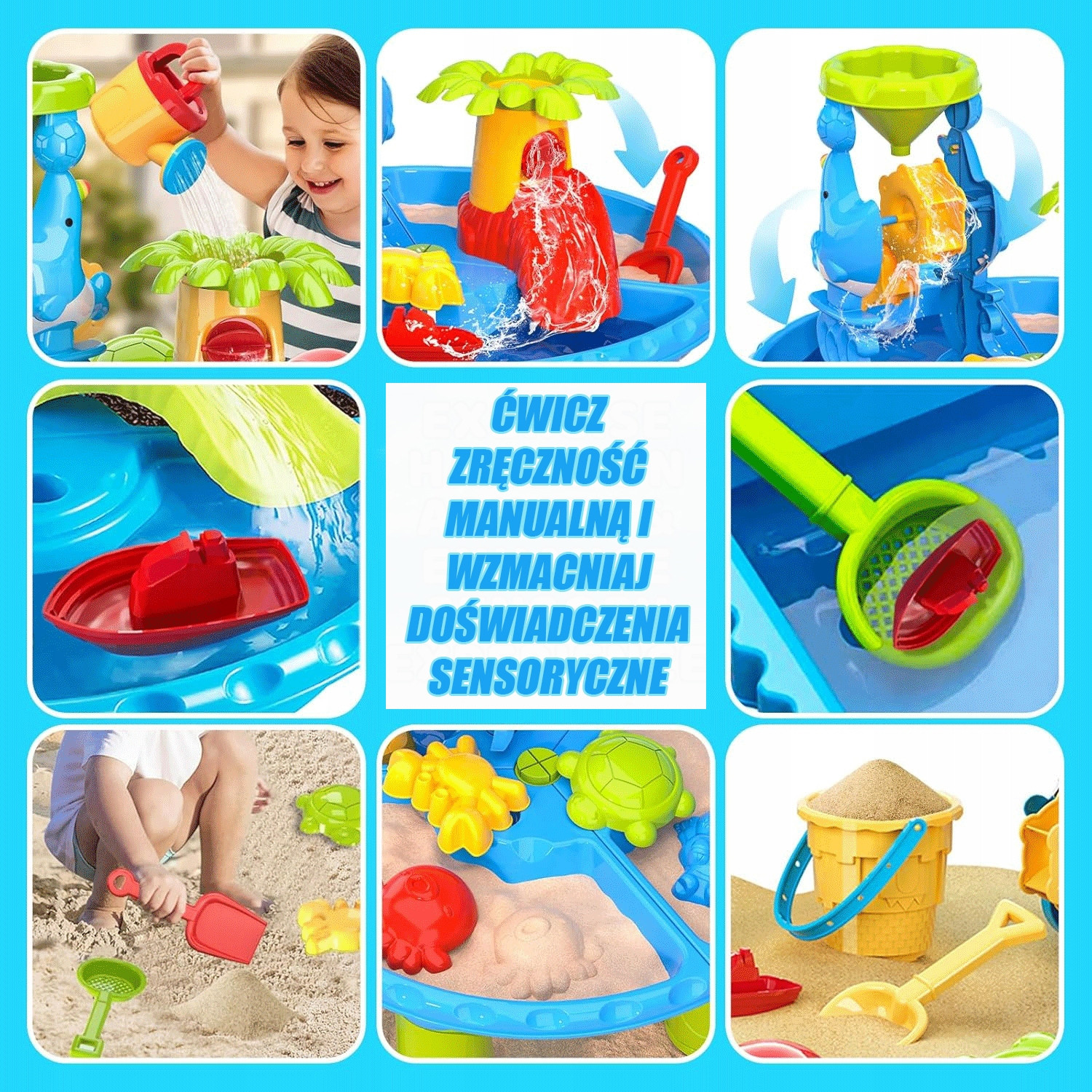 WOOPIE Water Table 2 in 1 Sandbox with Chair Aquapark with Dolphin - Slika 3