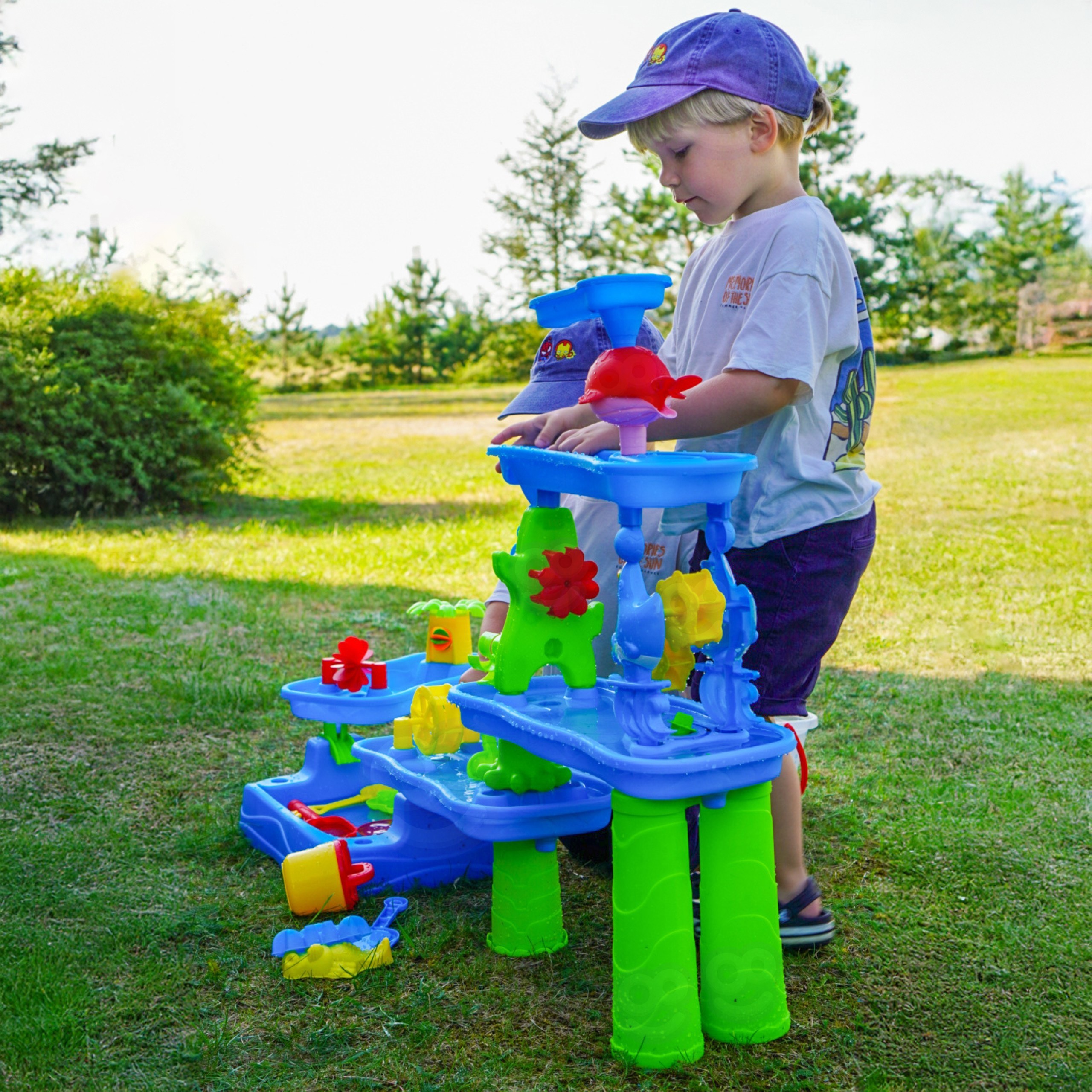 WOOPIE Huge Aquapark Water Table 6 in 1 Sandbox Waterfall Water Track 6-level Modular - Slika 3