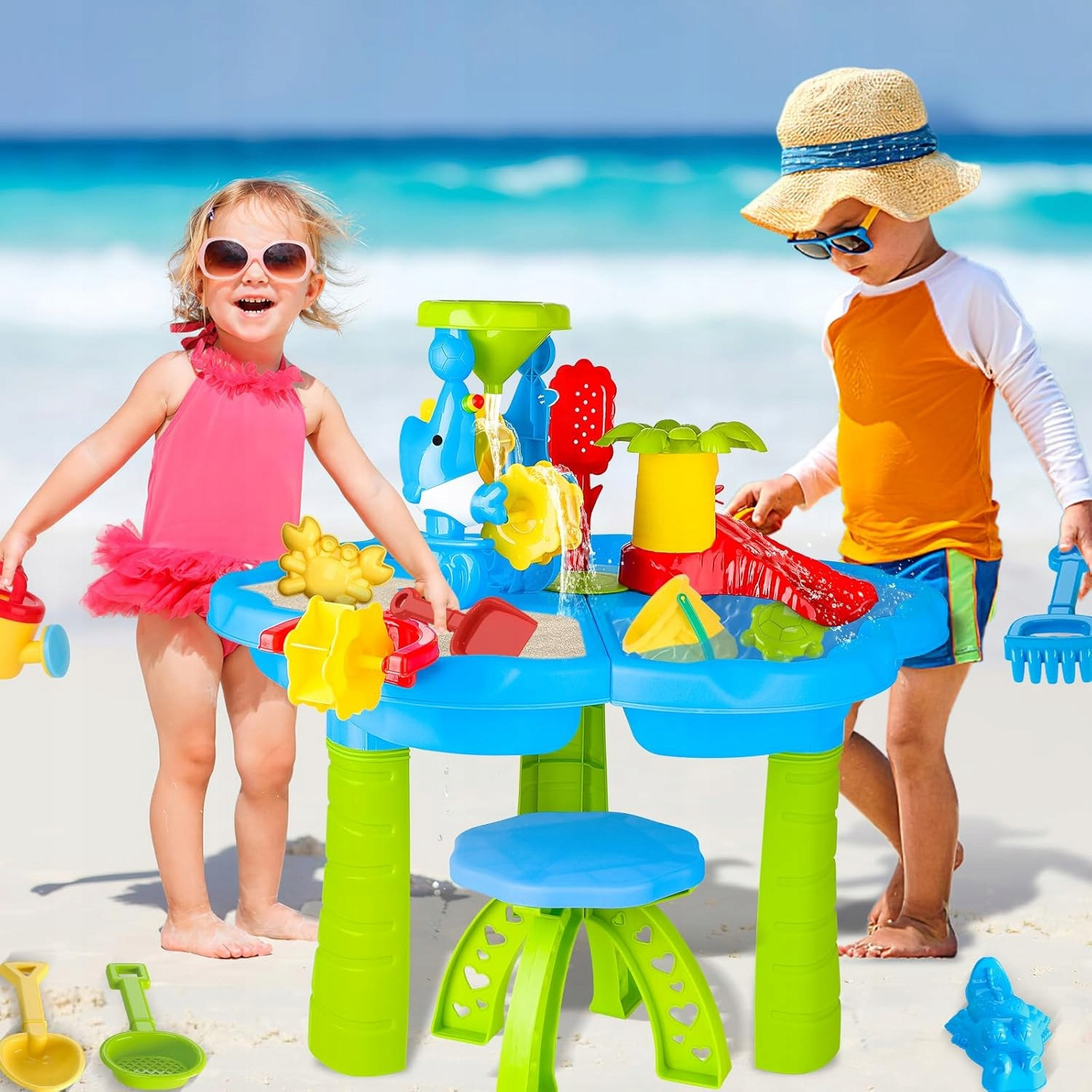 WOOPIE Water Table 2 in 1 Sandbox with Chair Aquapark with Dolphin - Slika 6