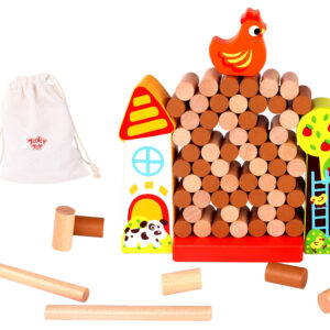 TOOKY TOY Arcade Game Falling Hen Wooden Farm