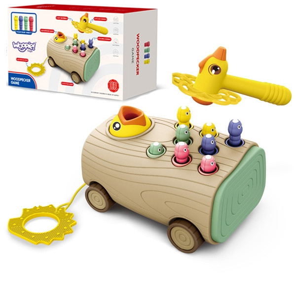 WOOPIE Arcade Game Woodpecker Bug Hammer 3in1 Stroller Puller for Babies