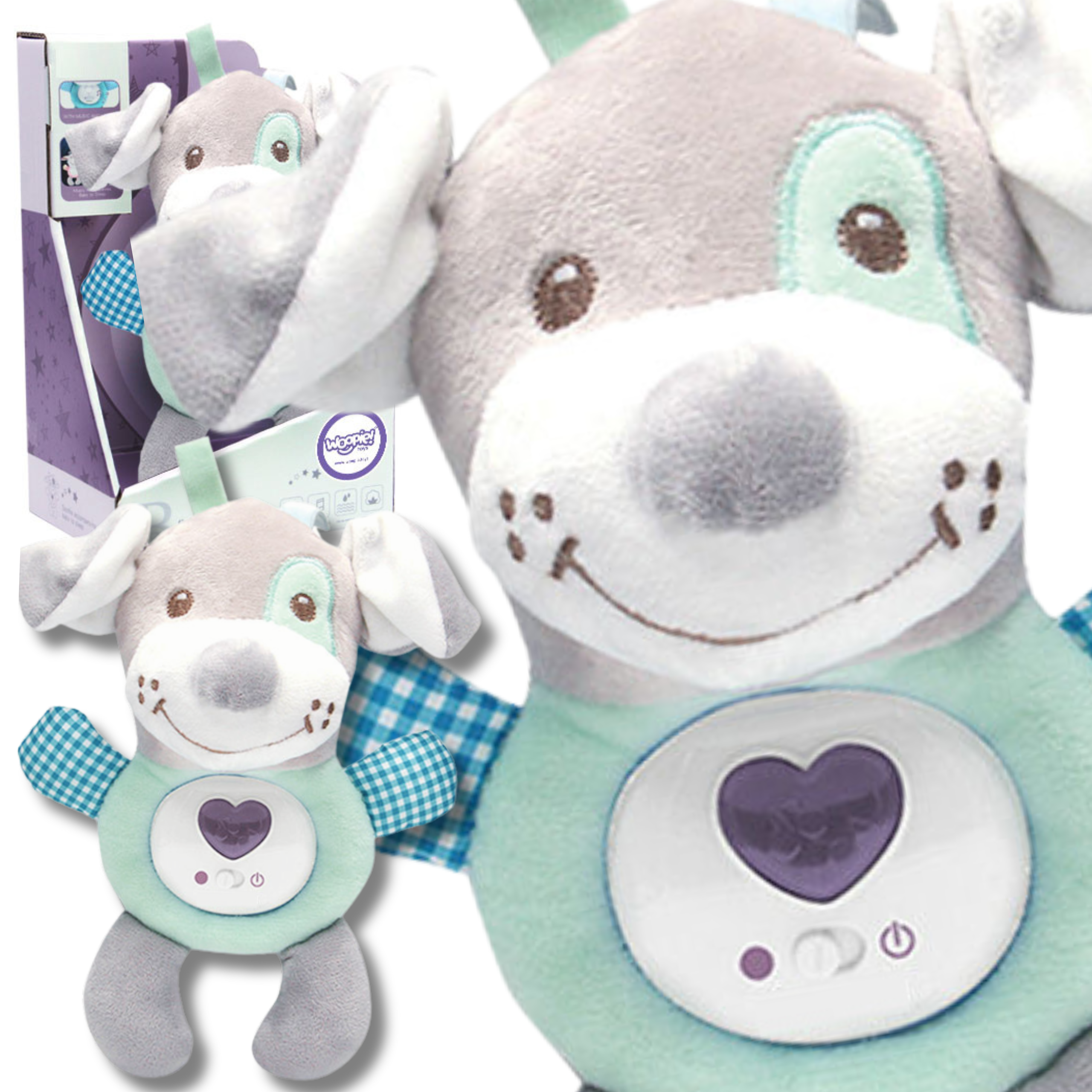 WOOPIE BABY Interactive Plush Toy for Babies with Light and Sound Sleeping Dog