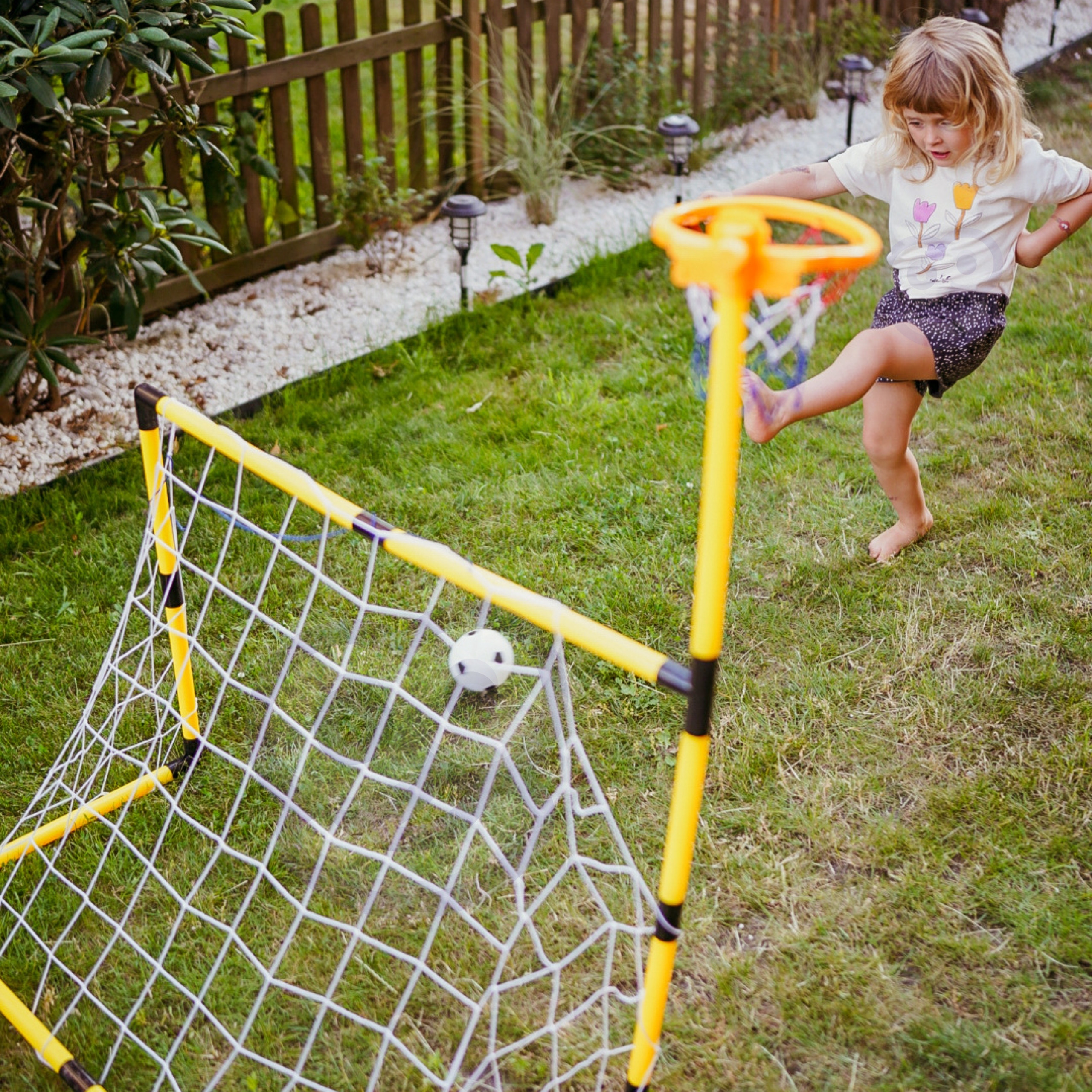 WOOPIE 2-in-1 Basketball Set: Soccer Goal + Balls and Pump - Slika 2