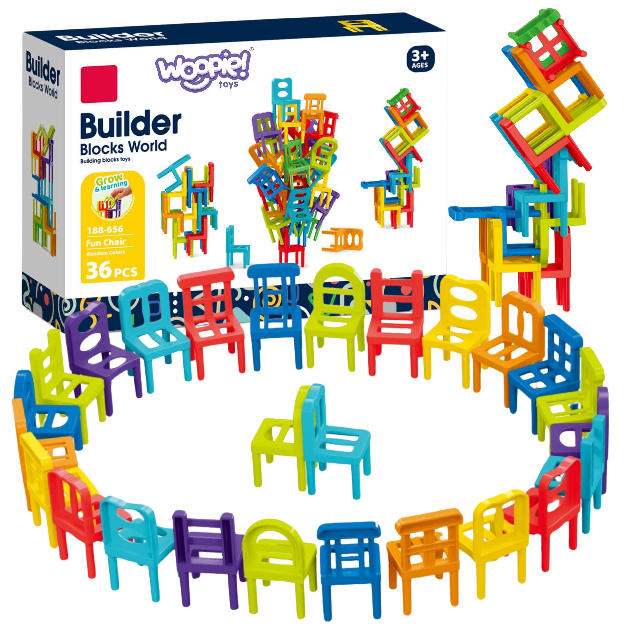 WOOPIE Arcade Game Block Puzzle Balancing Chairs 36 pcs.