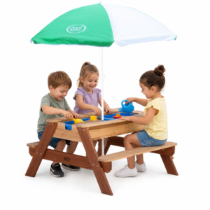 AXI Nick Picnic Table with Bench and Umbrella and Water/Sand Containers