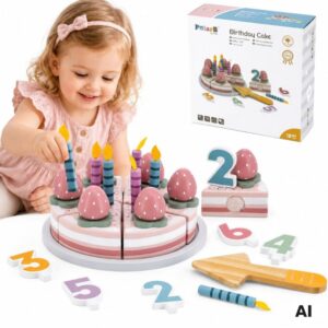 VIGA PolarB Wooden Cake Birthday Cake for Cutting