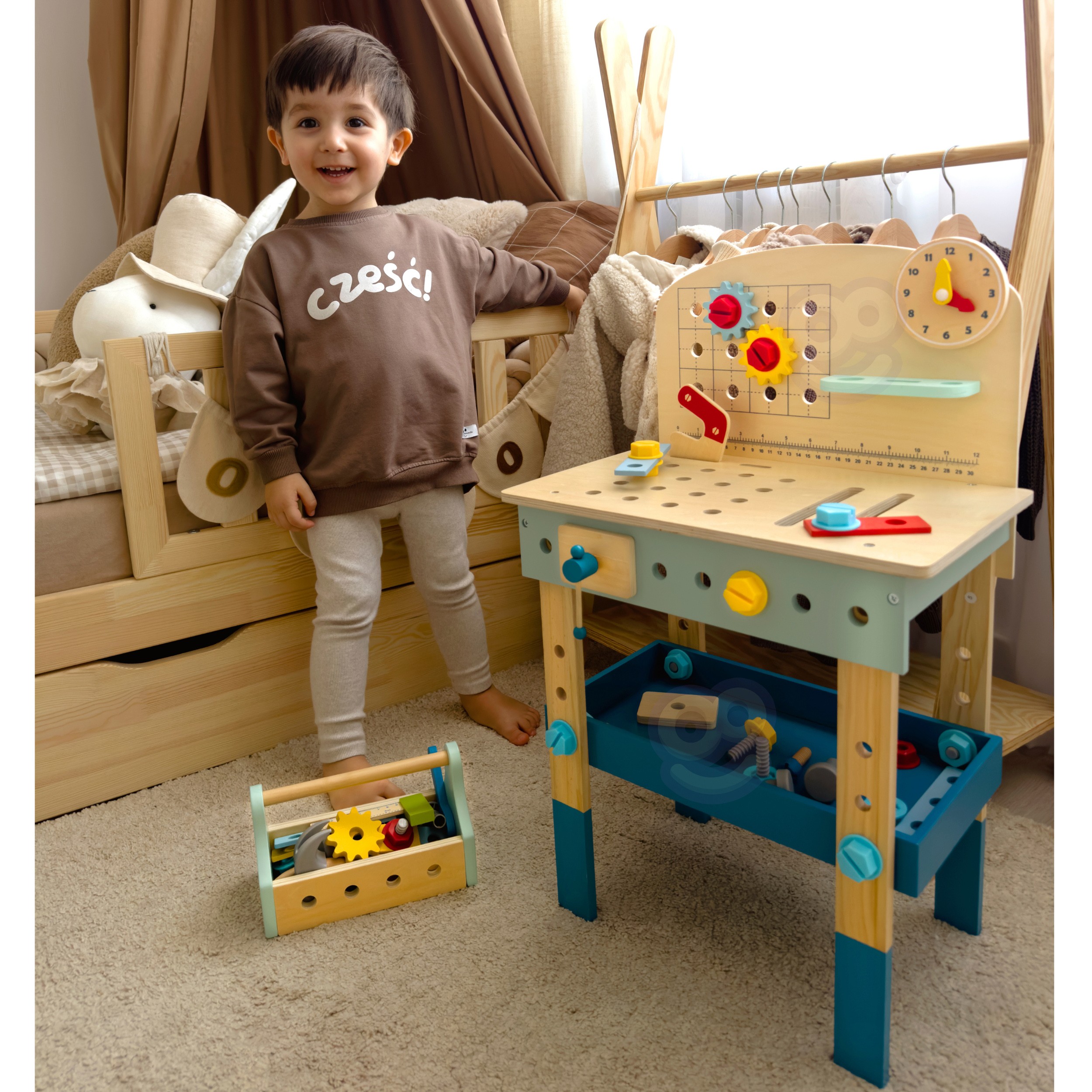 TOOKY TOY Wooden DIY Workshop Table - Slika 2